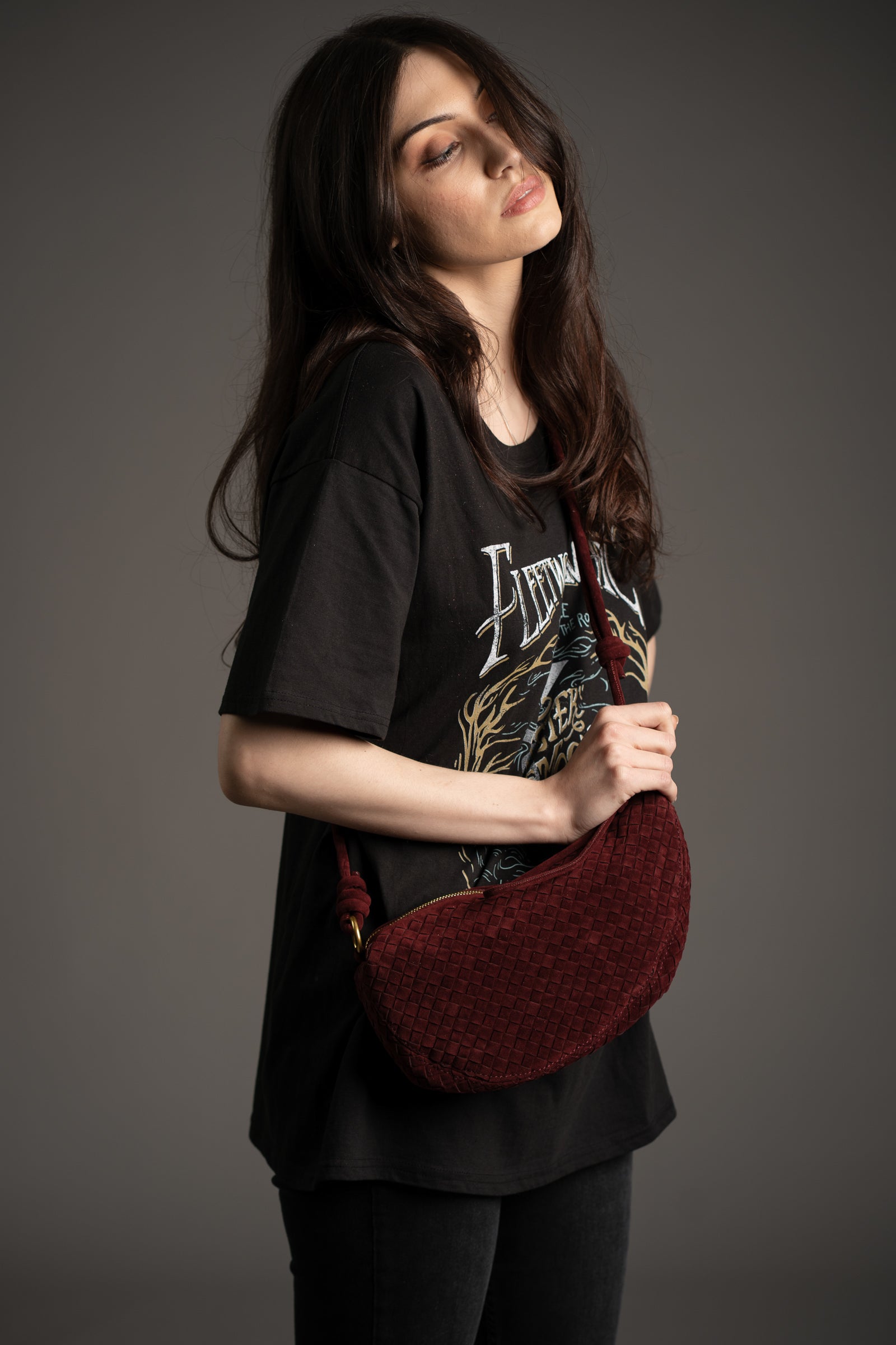 Cora Burgundy Braided Bag