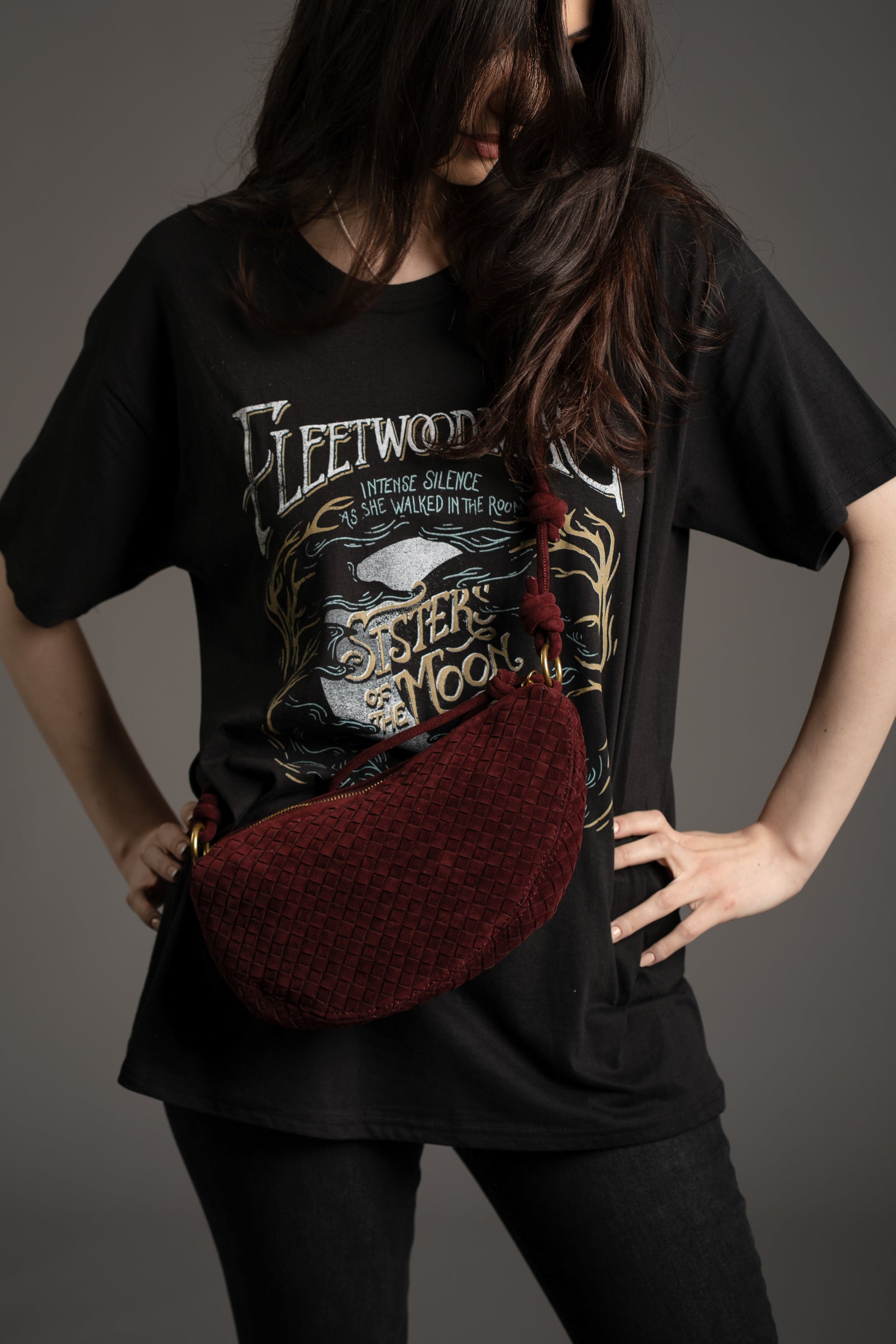 Cora Burgundy Braided Bag