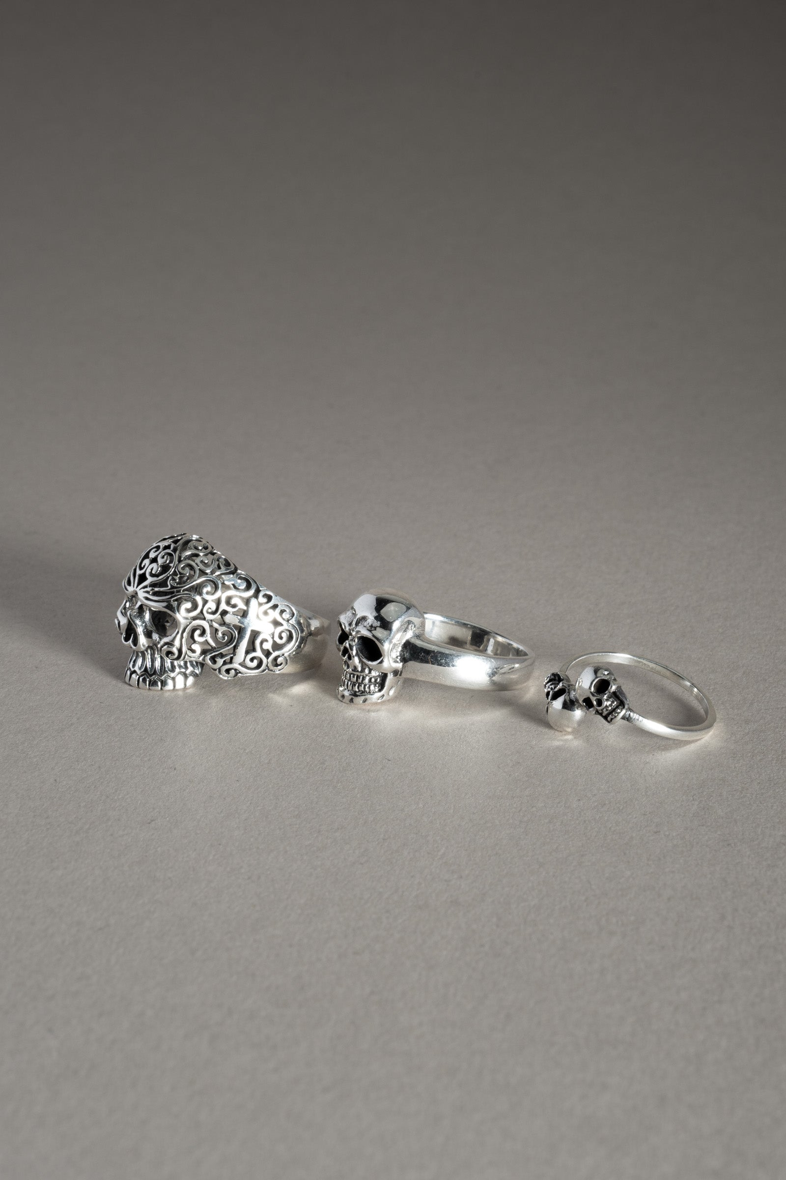 Sterling Silver Double Skull Ring