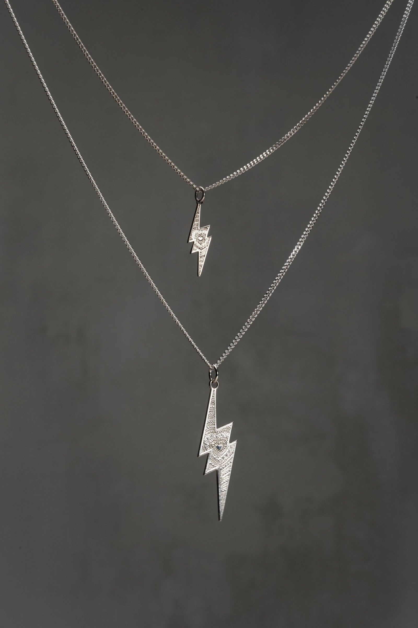 Sterling Silver Lightning Pendant