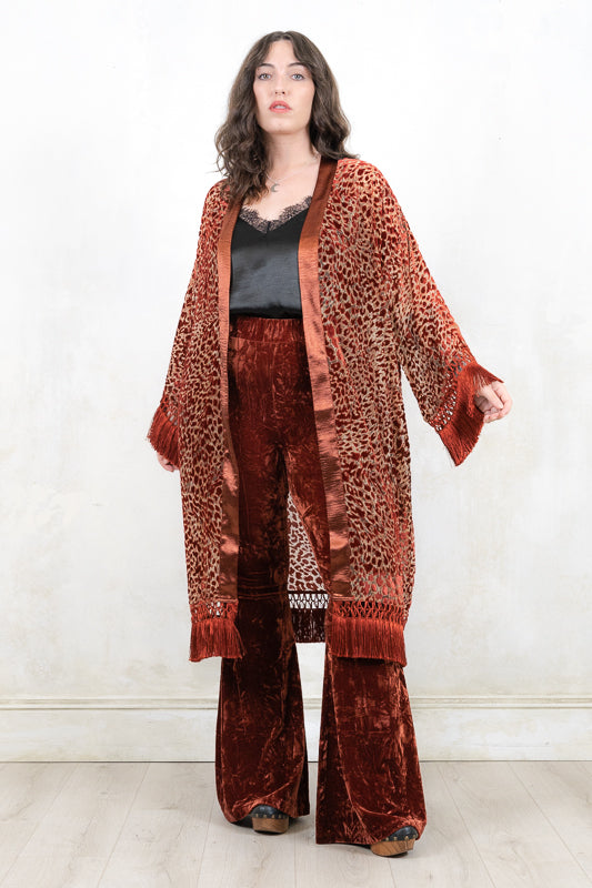 Heartbreaker Rust Devore Kimono | Little Lies