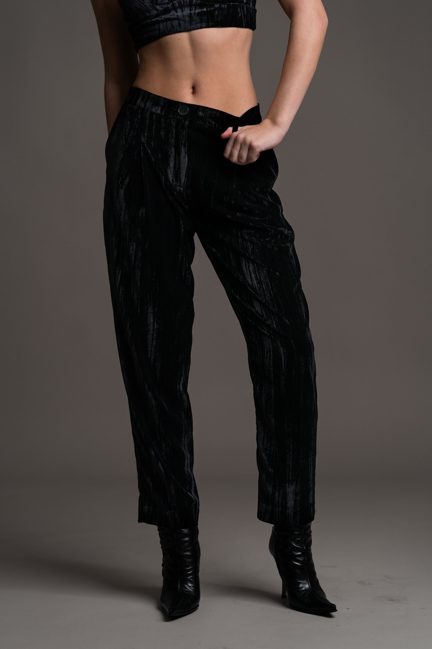 Jagger Black Velvet Pants