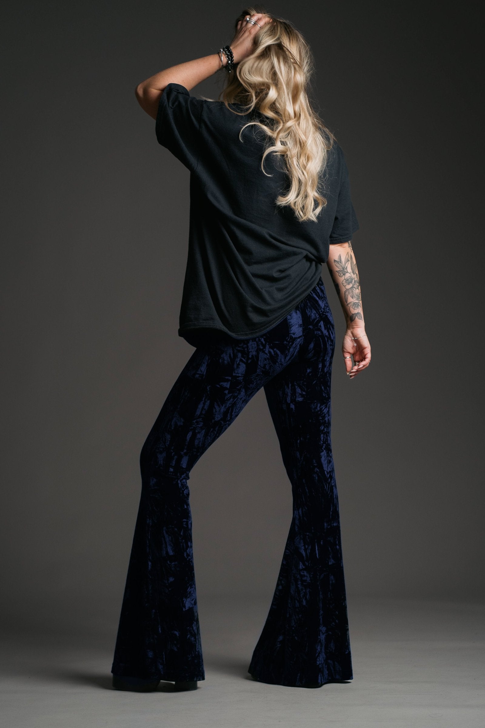 Hendrix Midnight Crushed Velvet Flares