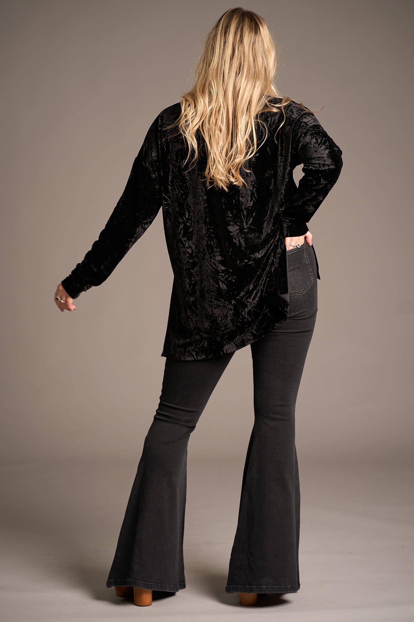 Dylan Black Crushed Velvet Tee