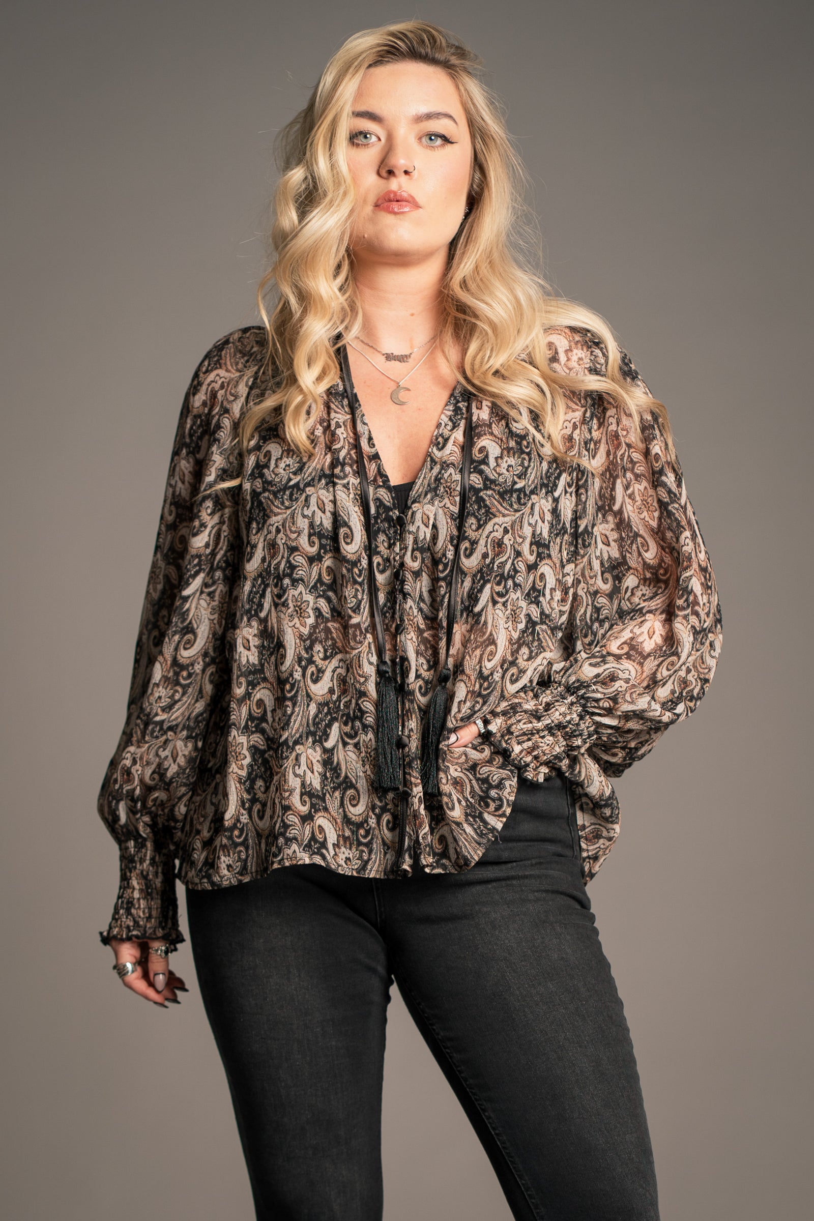 Eleanor Paisley Smock Top
