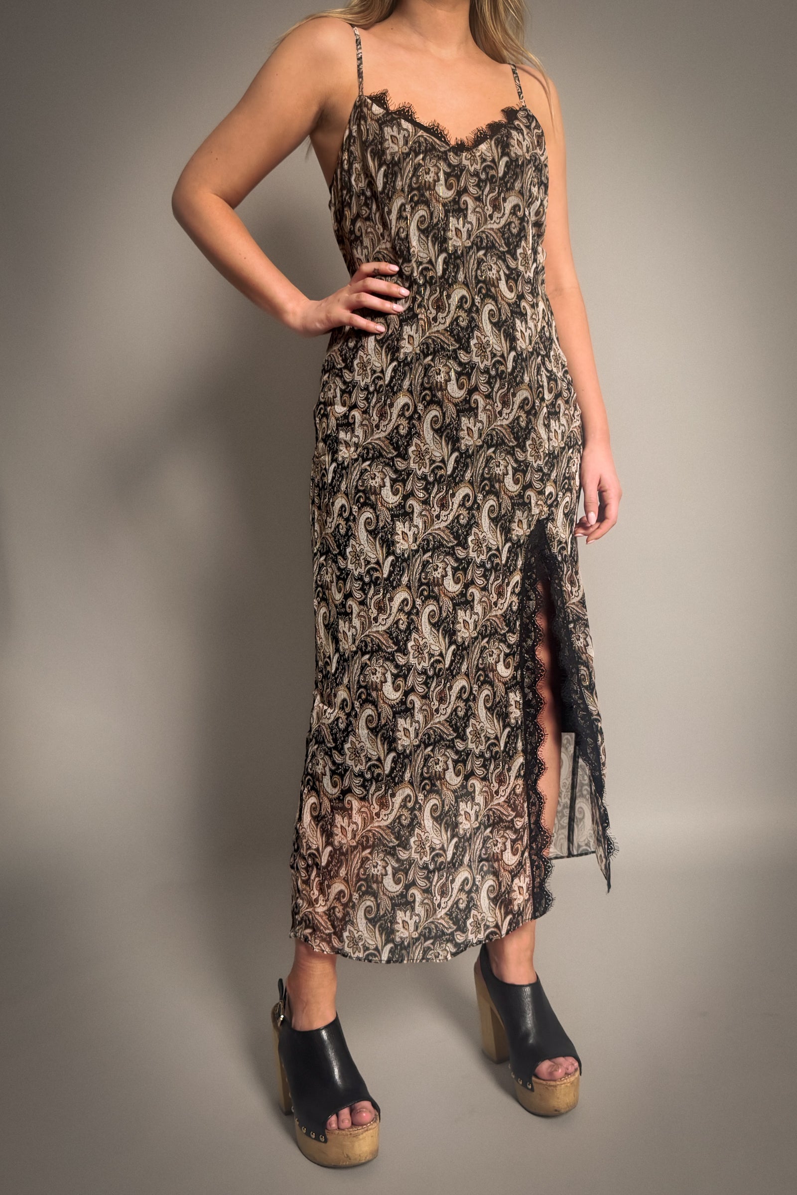 Eleanor Paisley Slip Dress