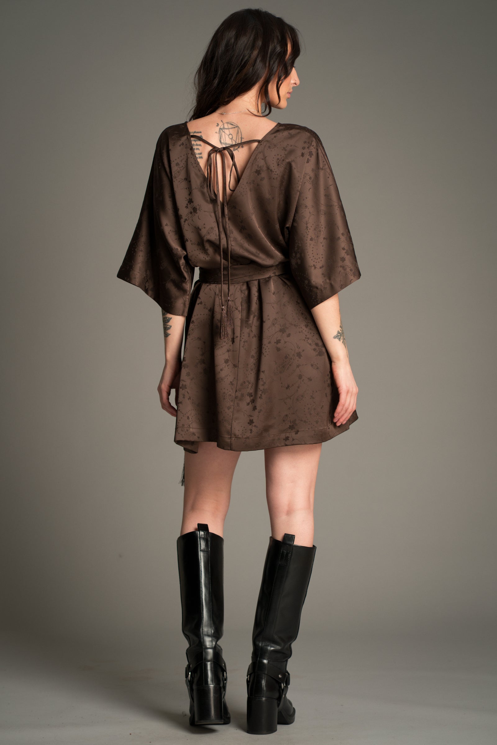 brown evermore dress Polagram Evermore Collared Mini Dress main image 0