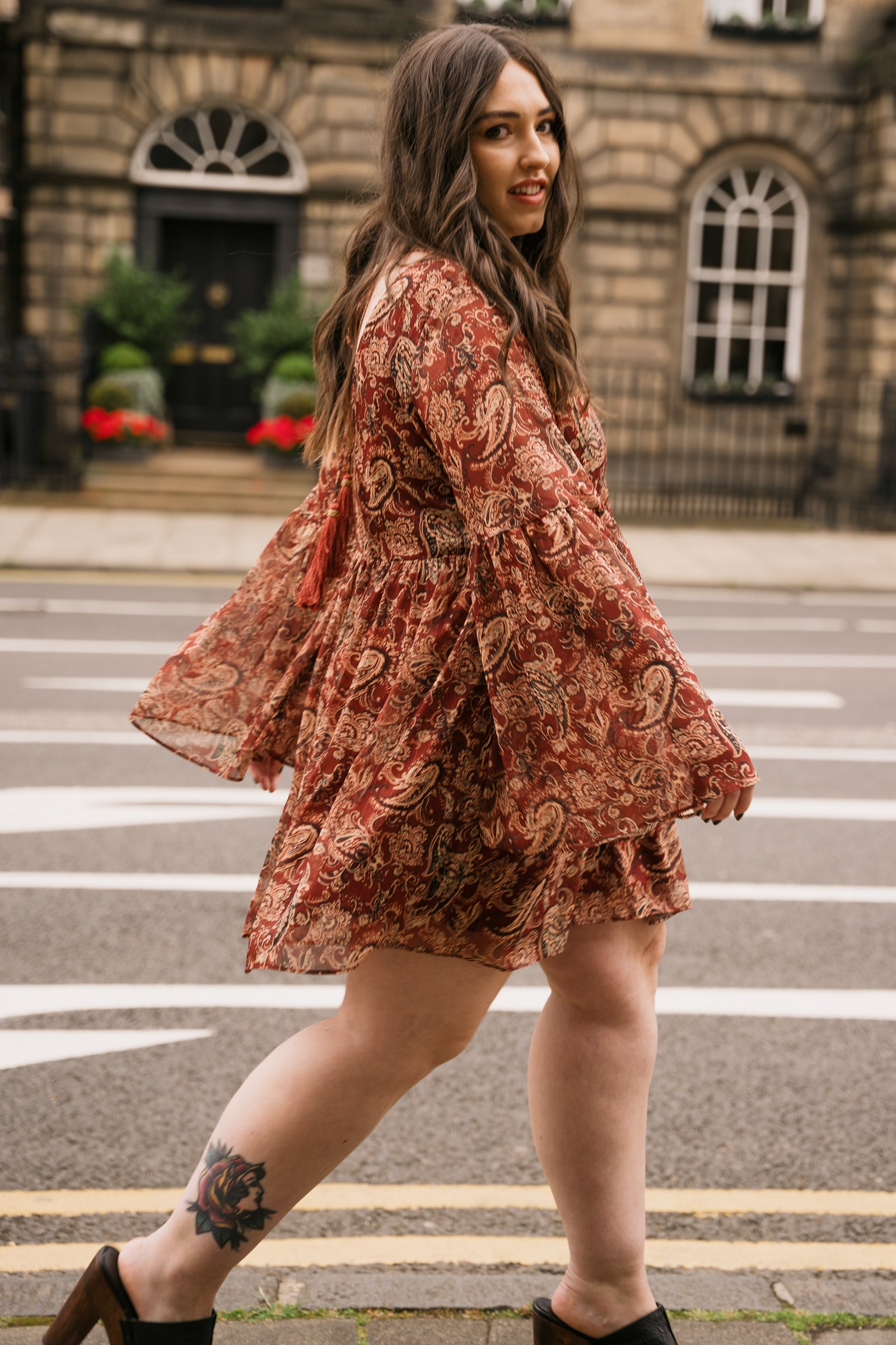 Gold Dust Paisley Smock Dress