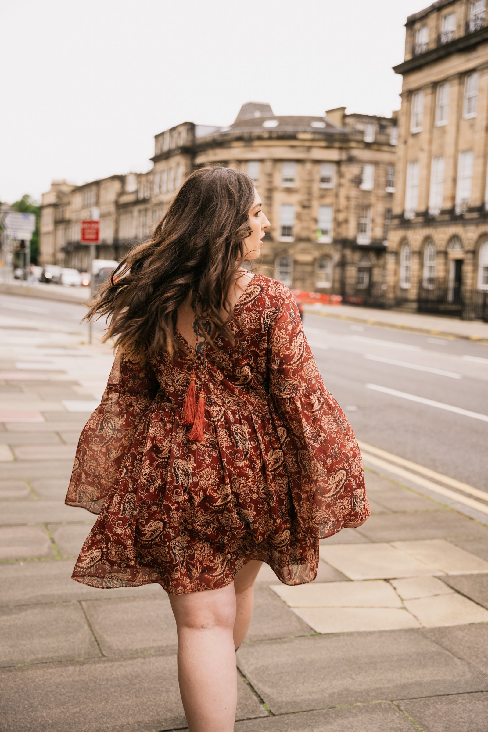 Gold Dust Paisley Smock Dress