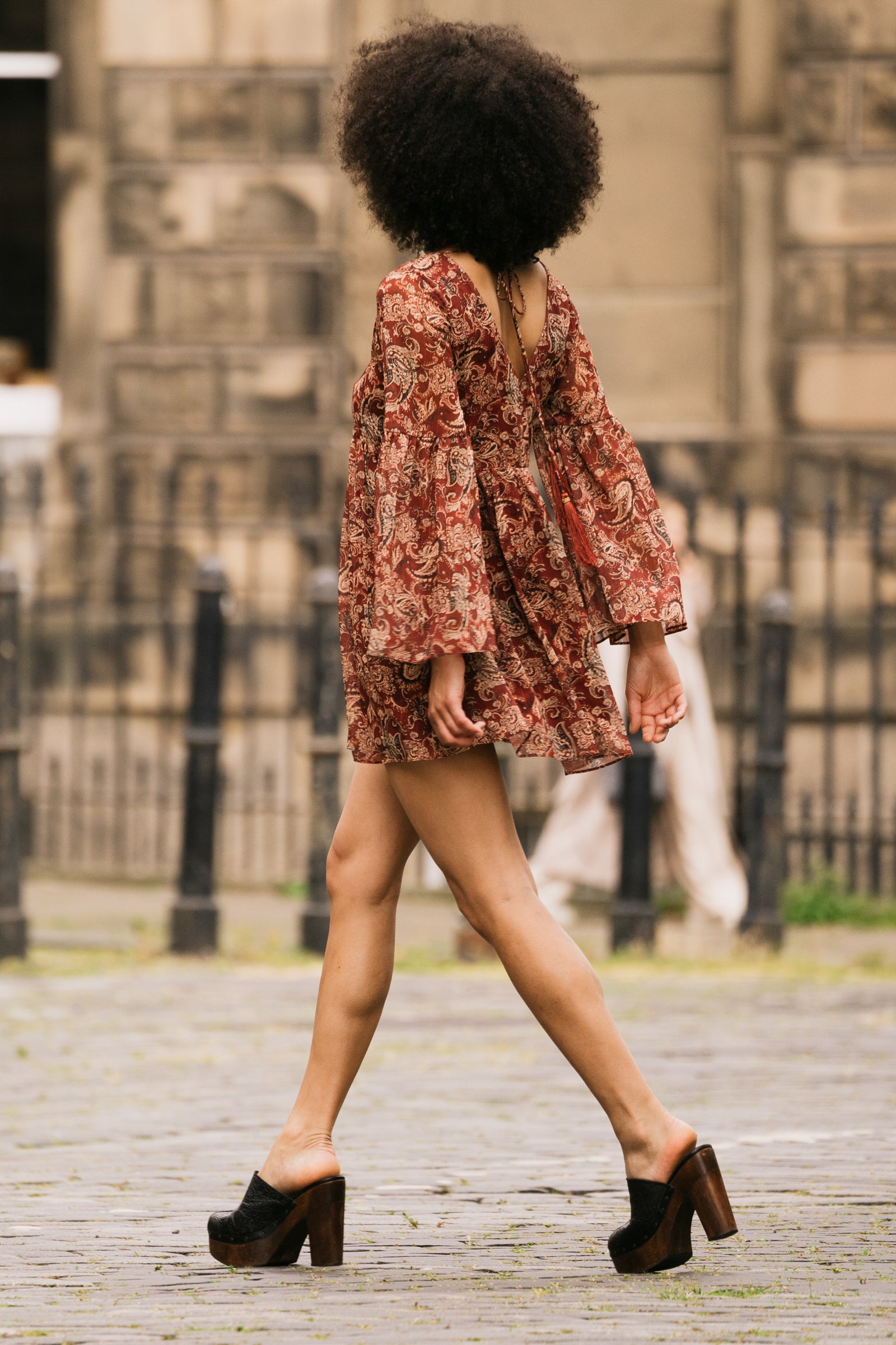 Gold Dust Paisley Smock Dress