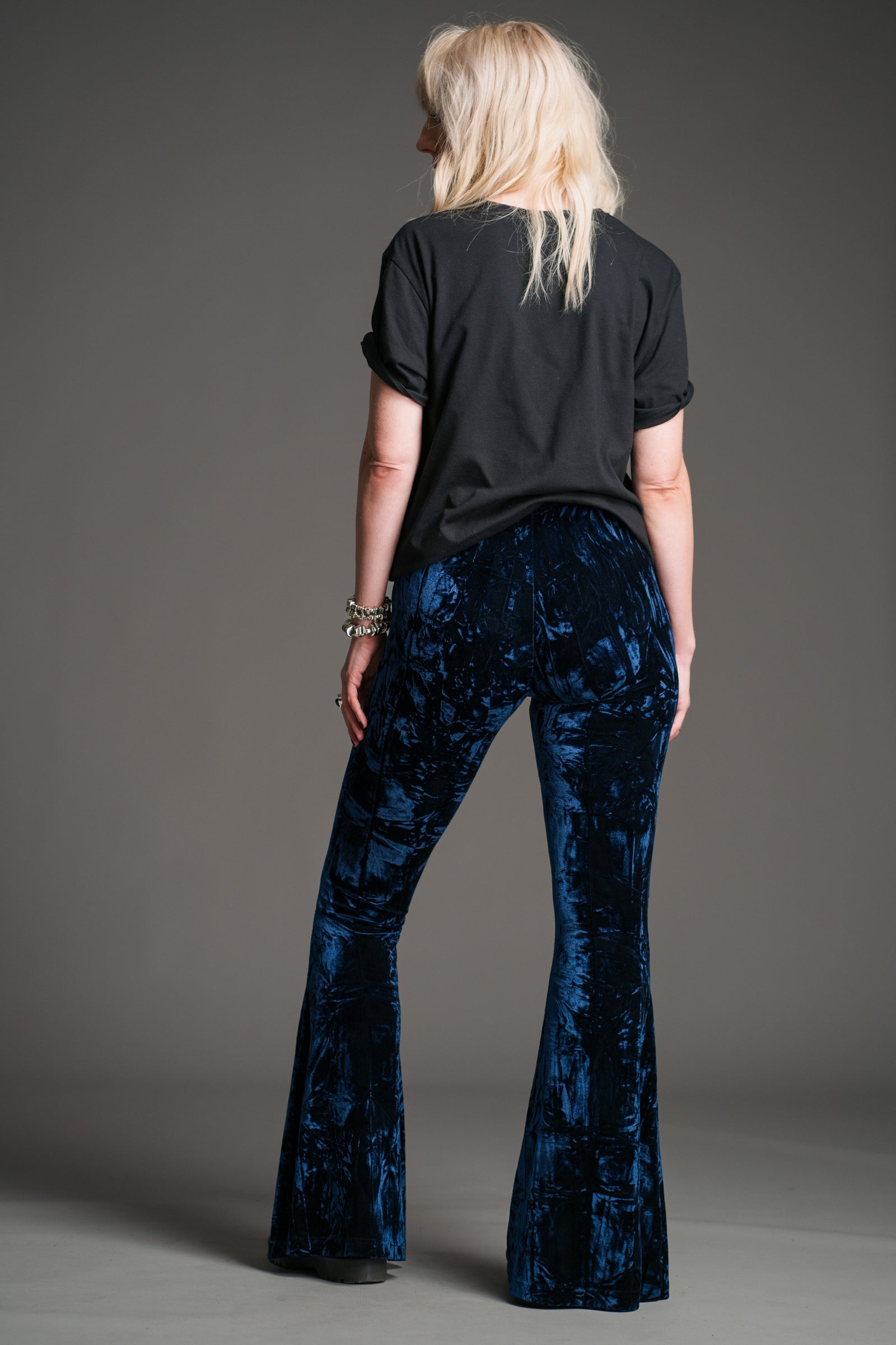 Hendrix Midnight Crushed Velvet Flares