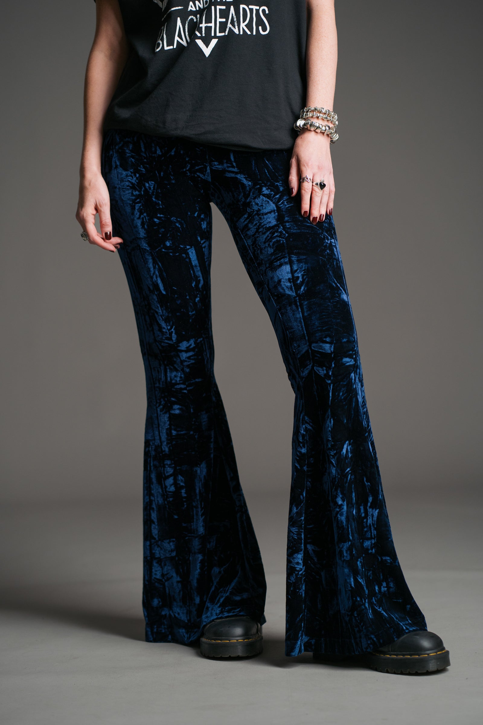 Hendrix Midnight Crushed Velvet Flares