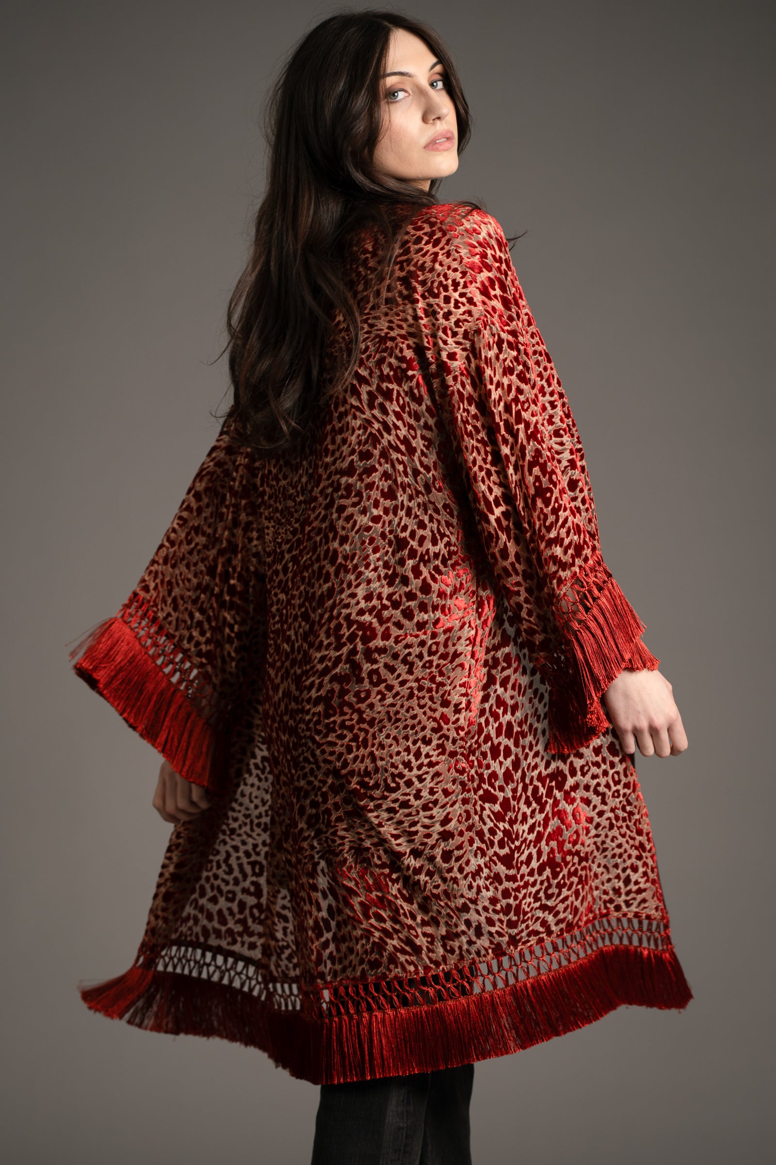 Heartbreaker Rust Devore Kimono | Little Lies