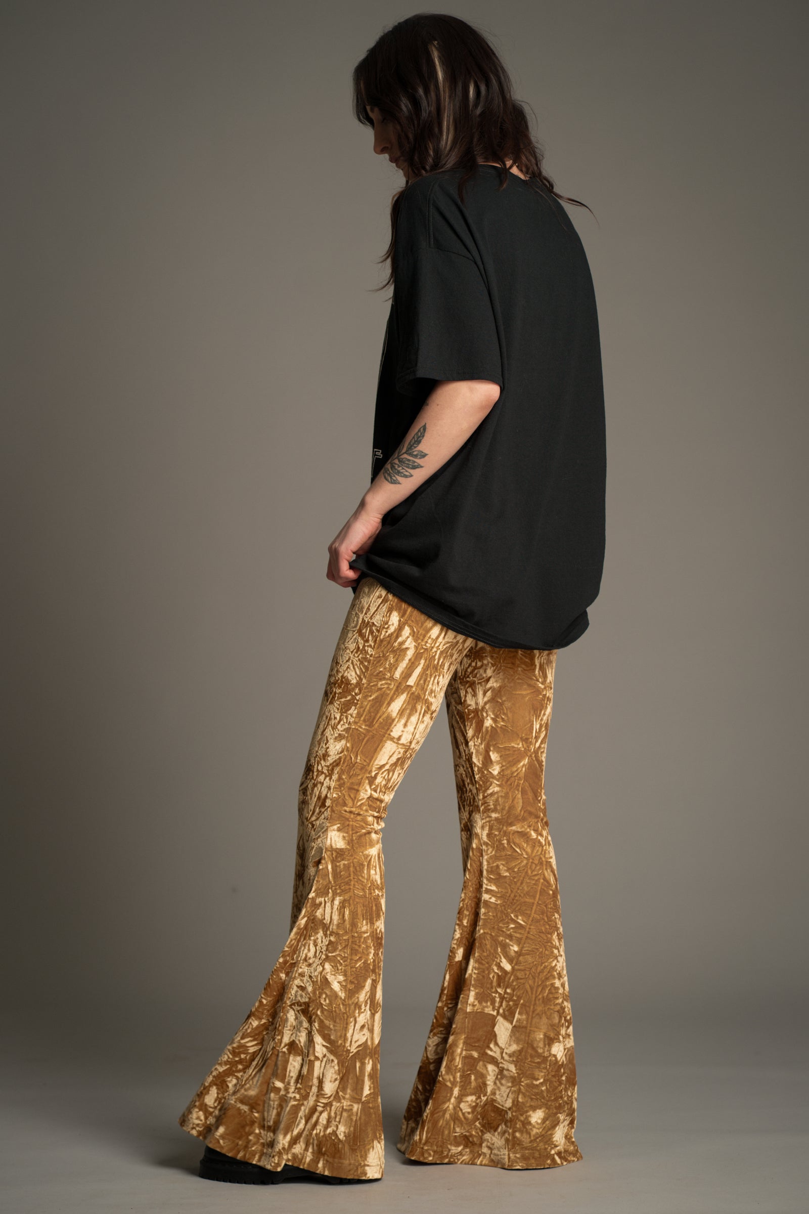 Hendrix Ochre Velvet Flares | Elevated Boho Style | Little Lies