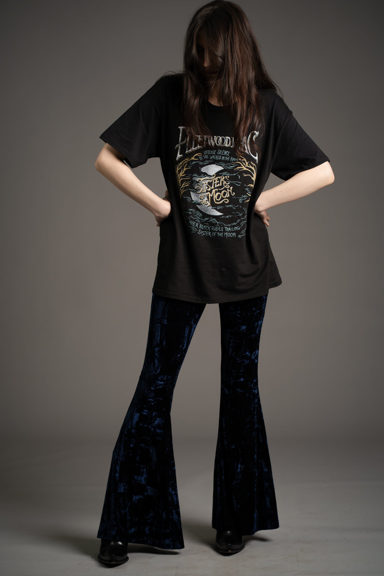 Hendrix Midnight Crushed Velvet Flares