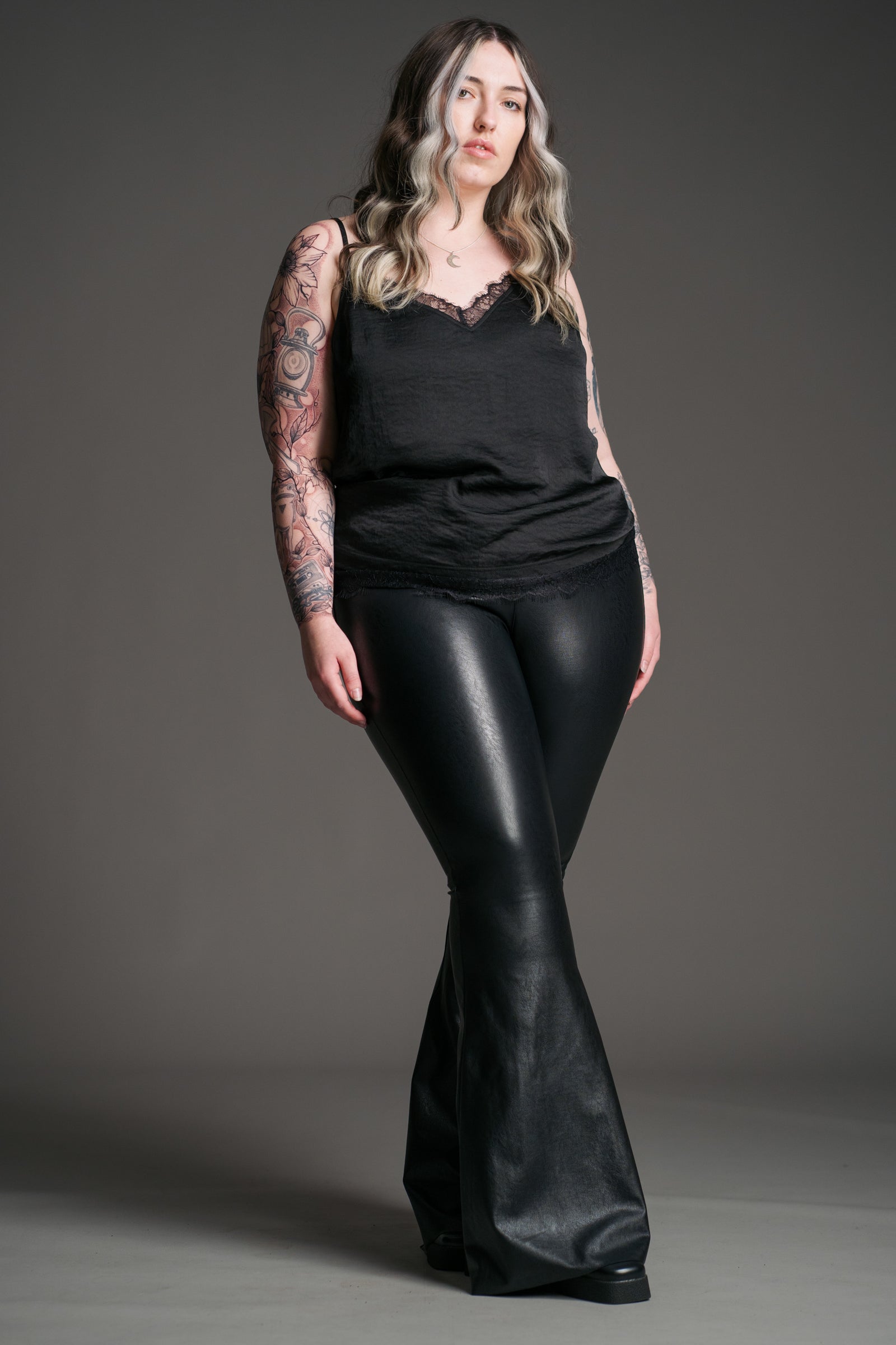 Hendrix Faux Leather Flares