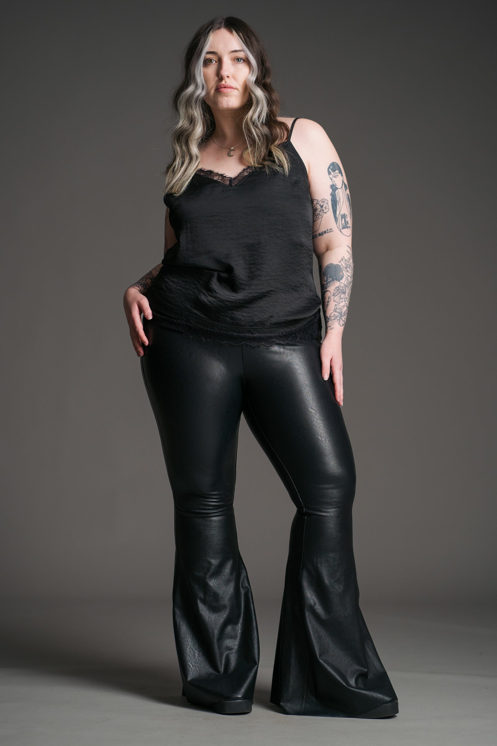 Hendrix Faux Leather Flares