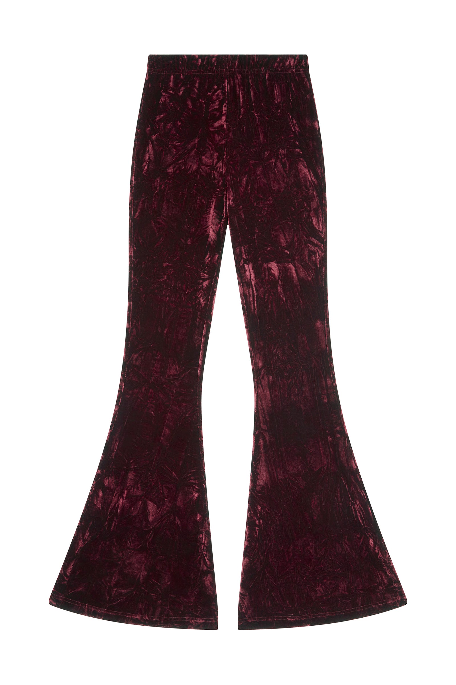 Hendrix Merlot Crushed Velvet Flares