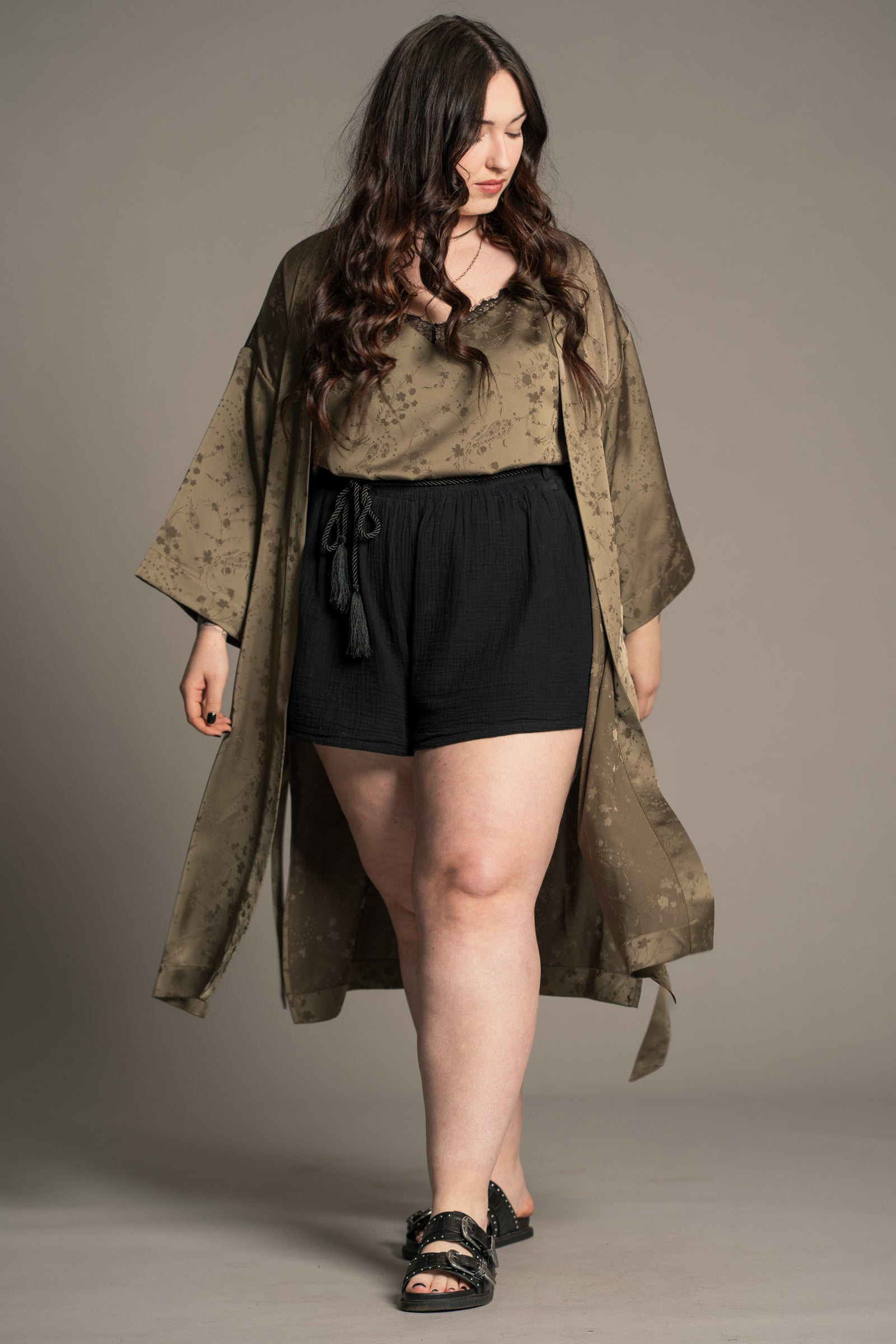 Iris Satin Kimono