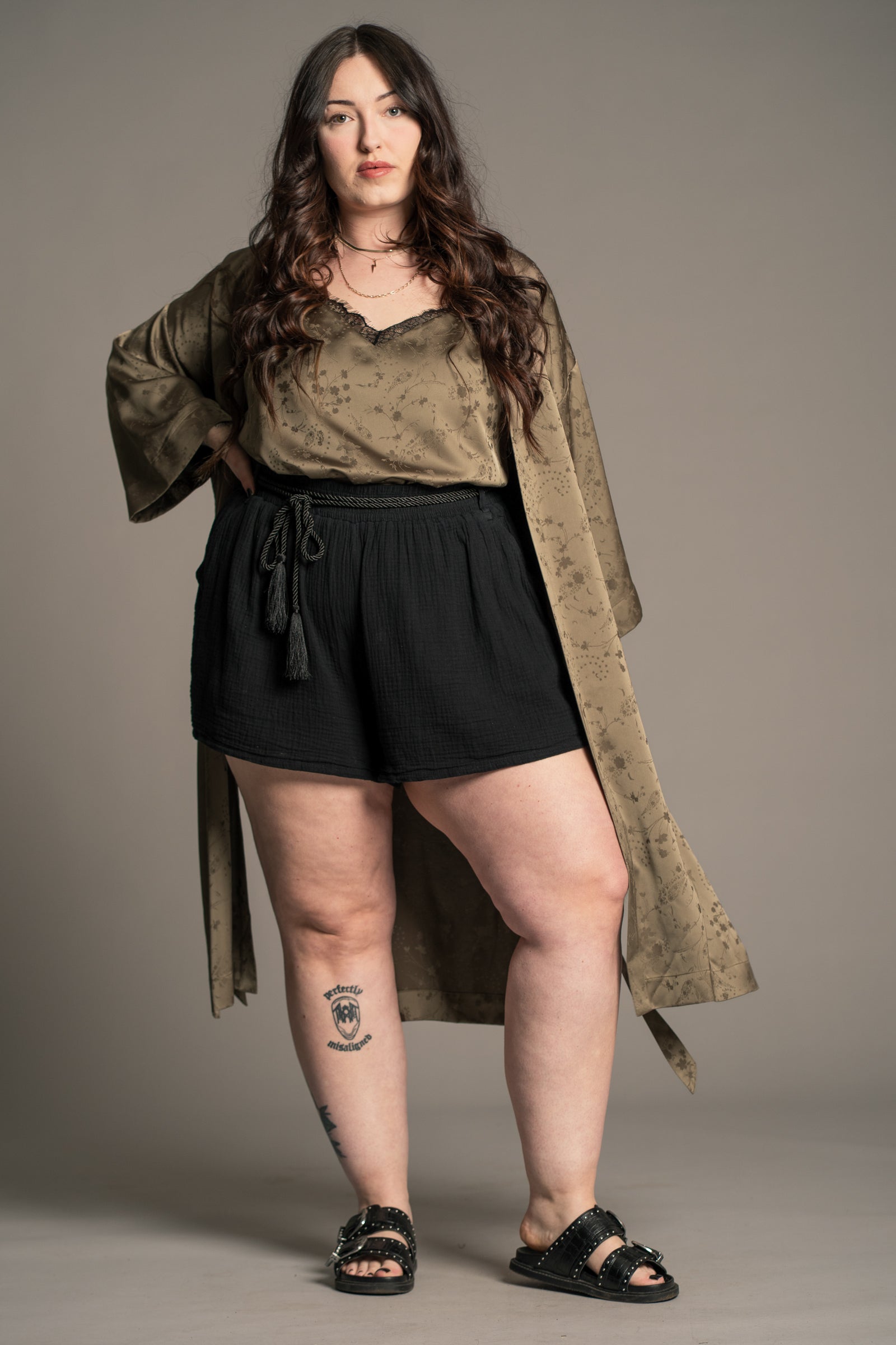Iris Satin Kimono