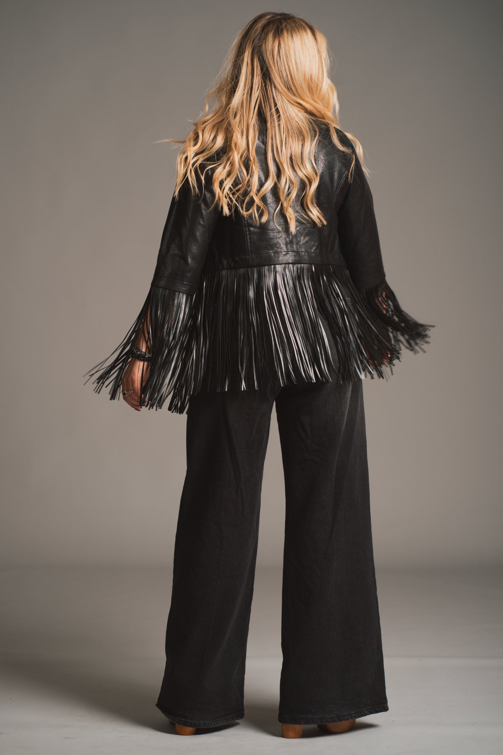 Jagger Fringed Faux Leather Jacket