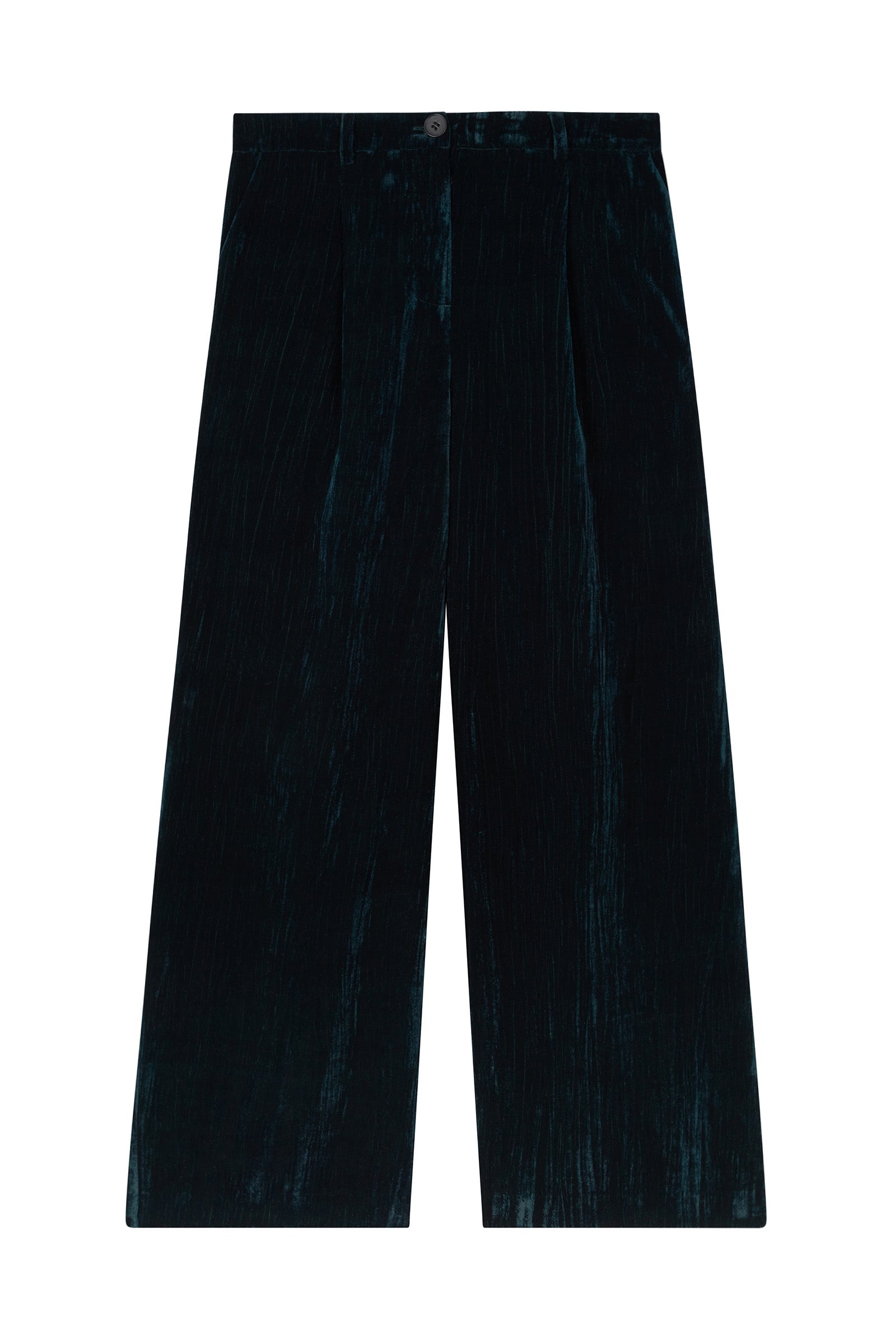 Jagger Teal Velvet Wide Leg Trouser