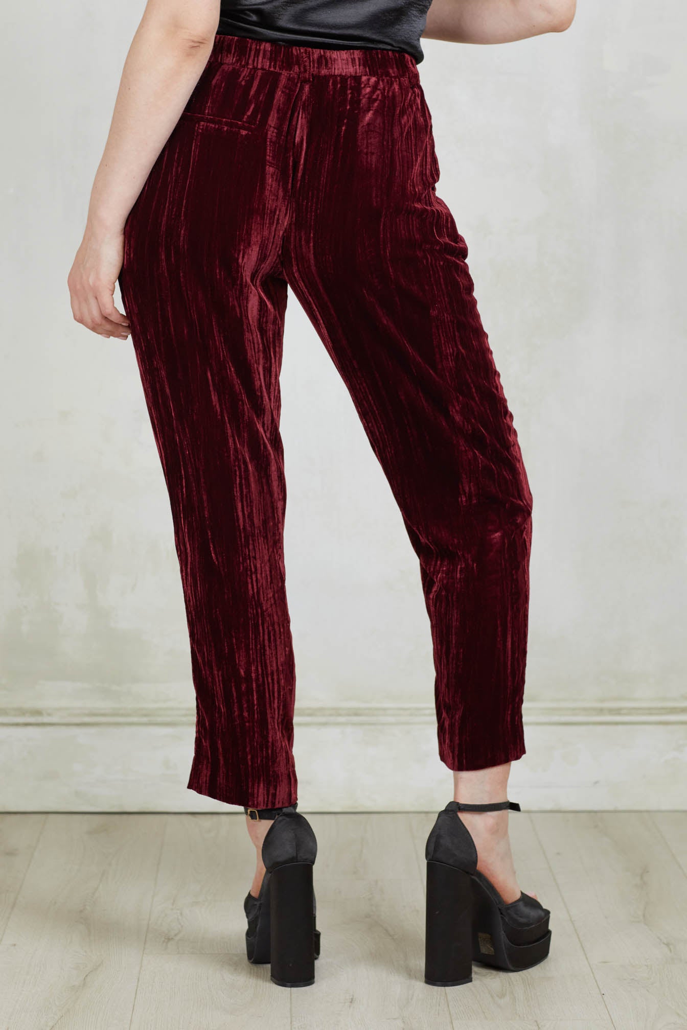 Wine store velvet pants