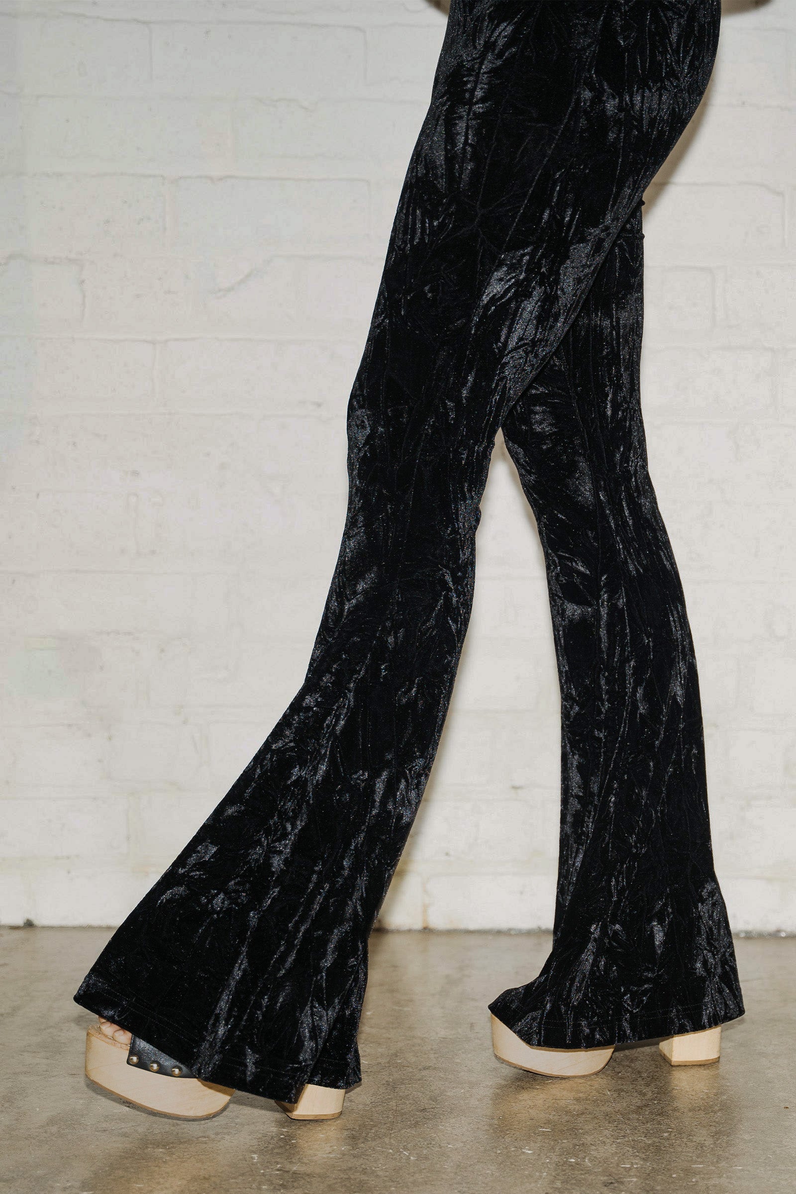 Hendrix Black Crushed Velvet Flares