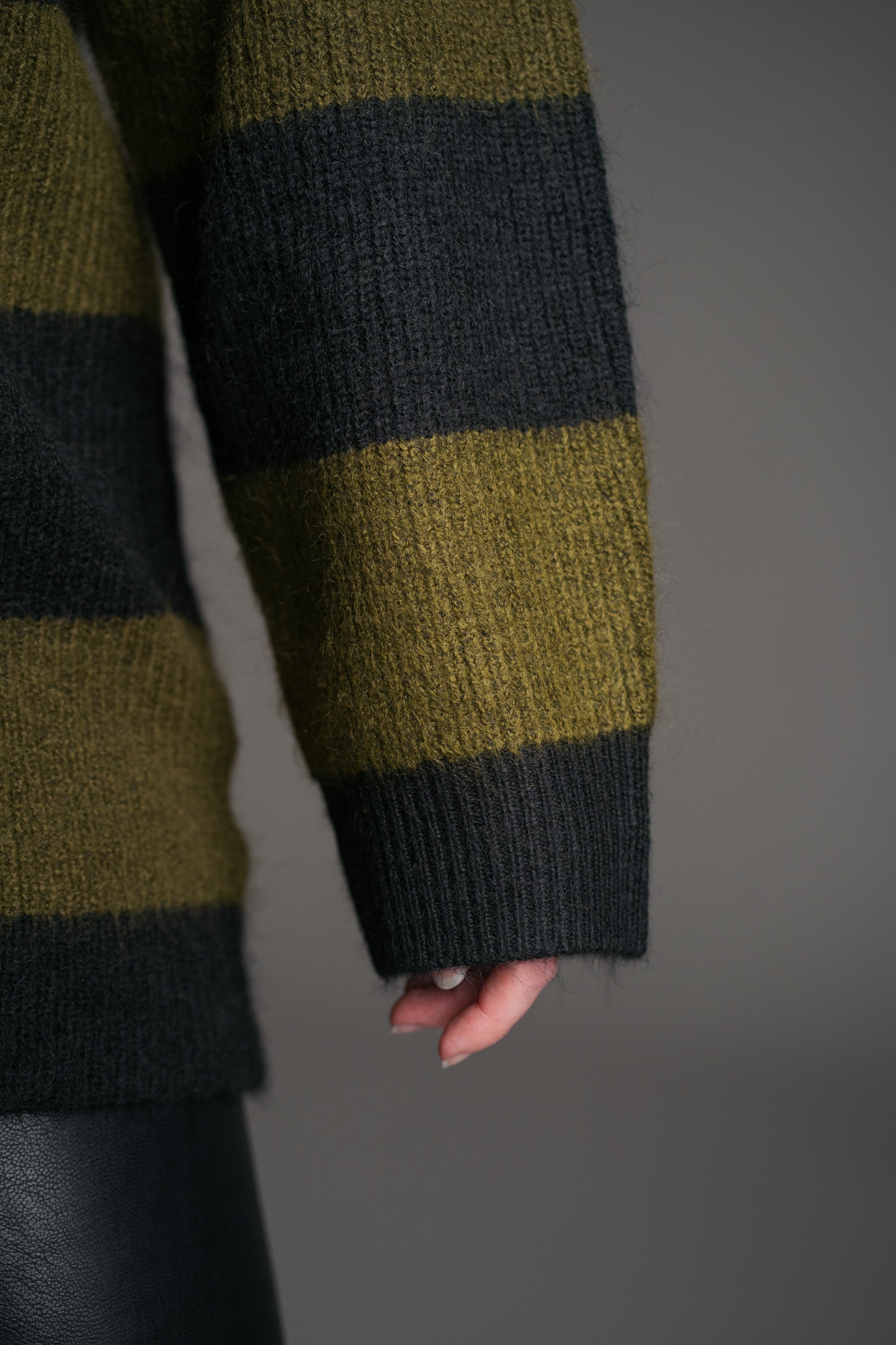 Kurt Khaki Striped Knit