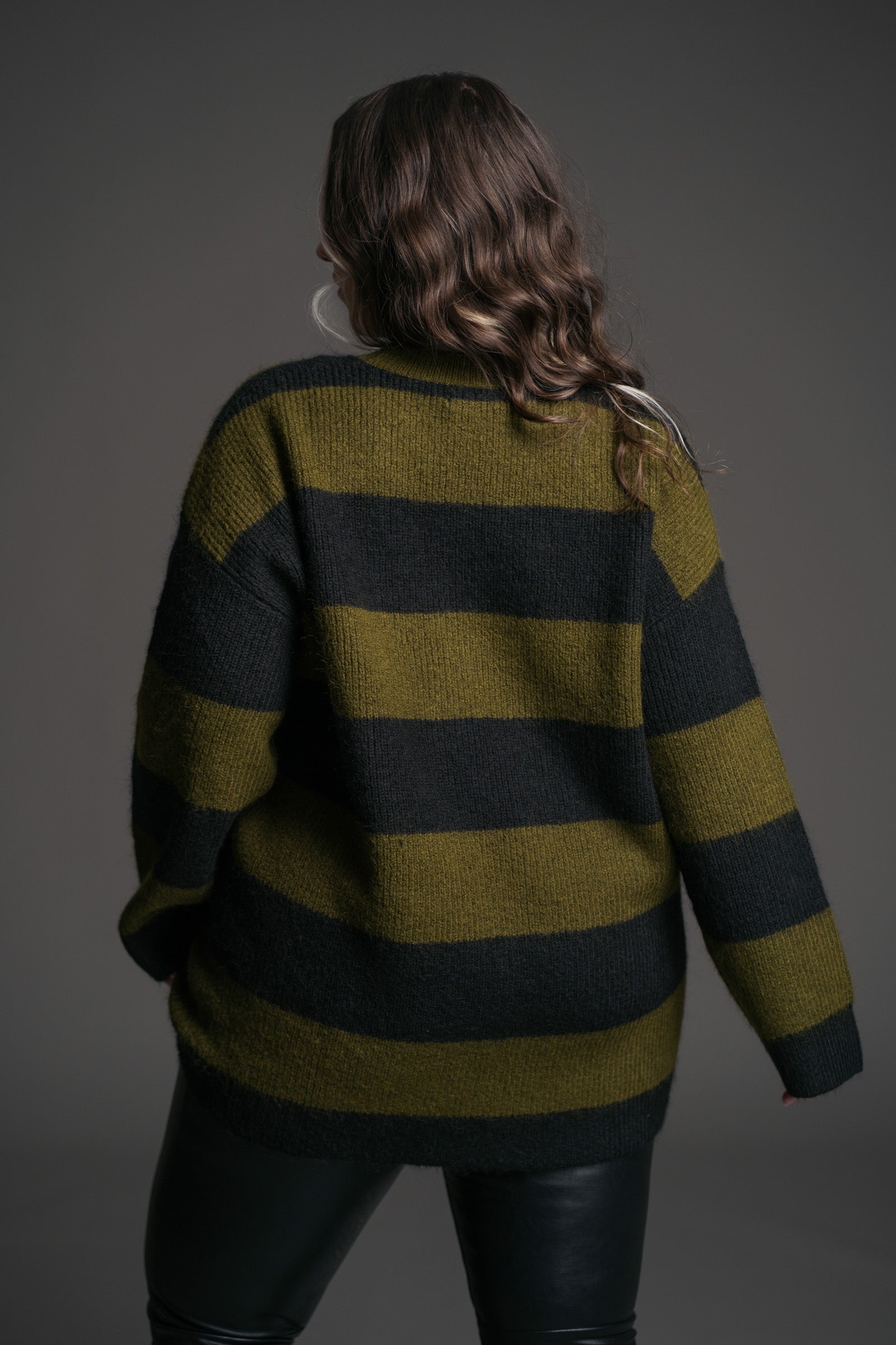 Kurt Khaki Striped Knit