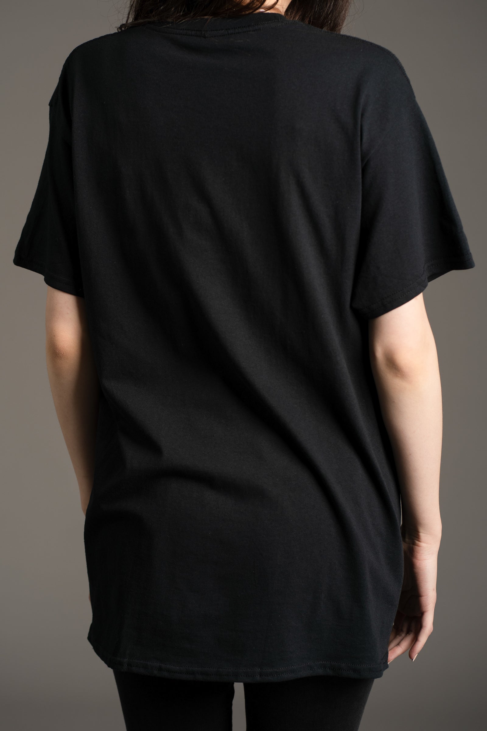 Plain black, back view of the Led Zeppelin 1975 Band graphic tee from Little Lies collection