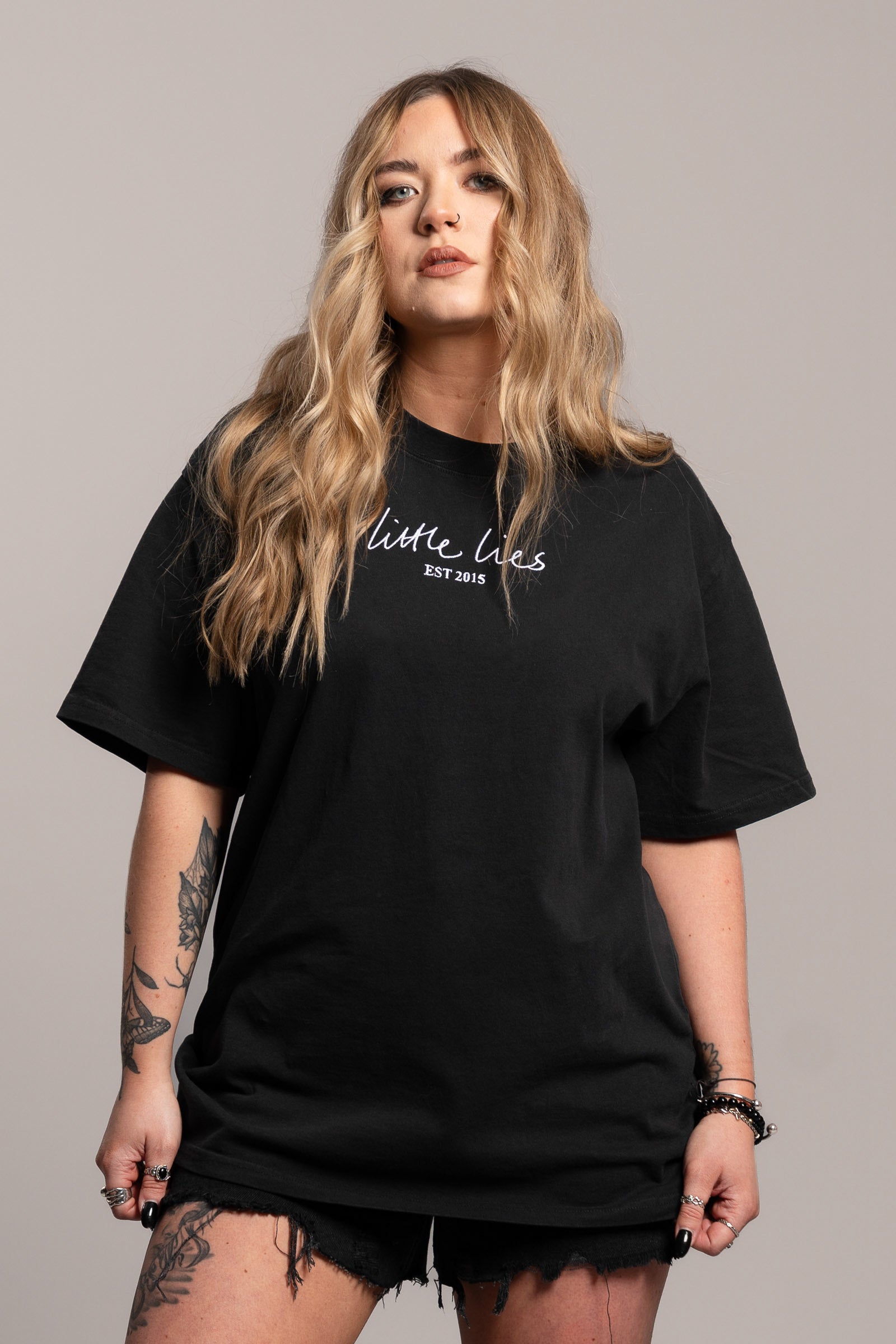 Little Lies Faded Black Tee