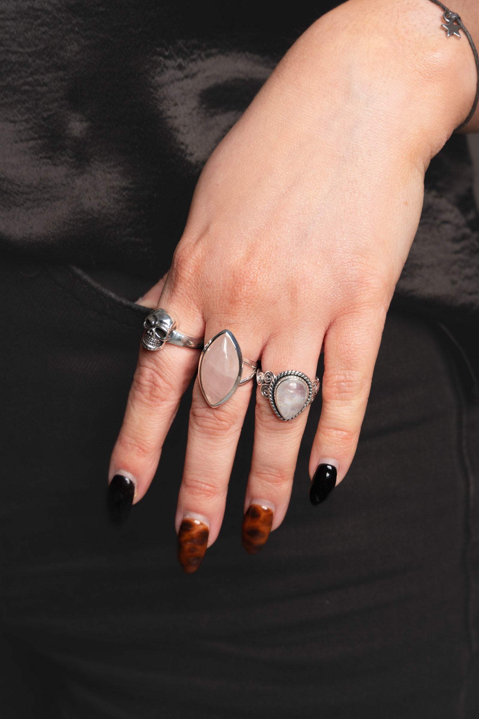 Sterling Silver Rose Quartz Marquise Ring