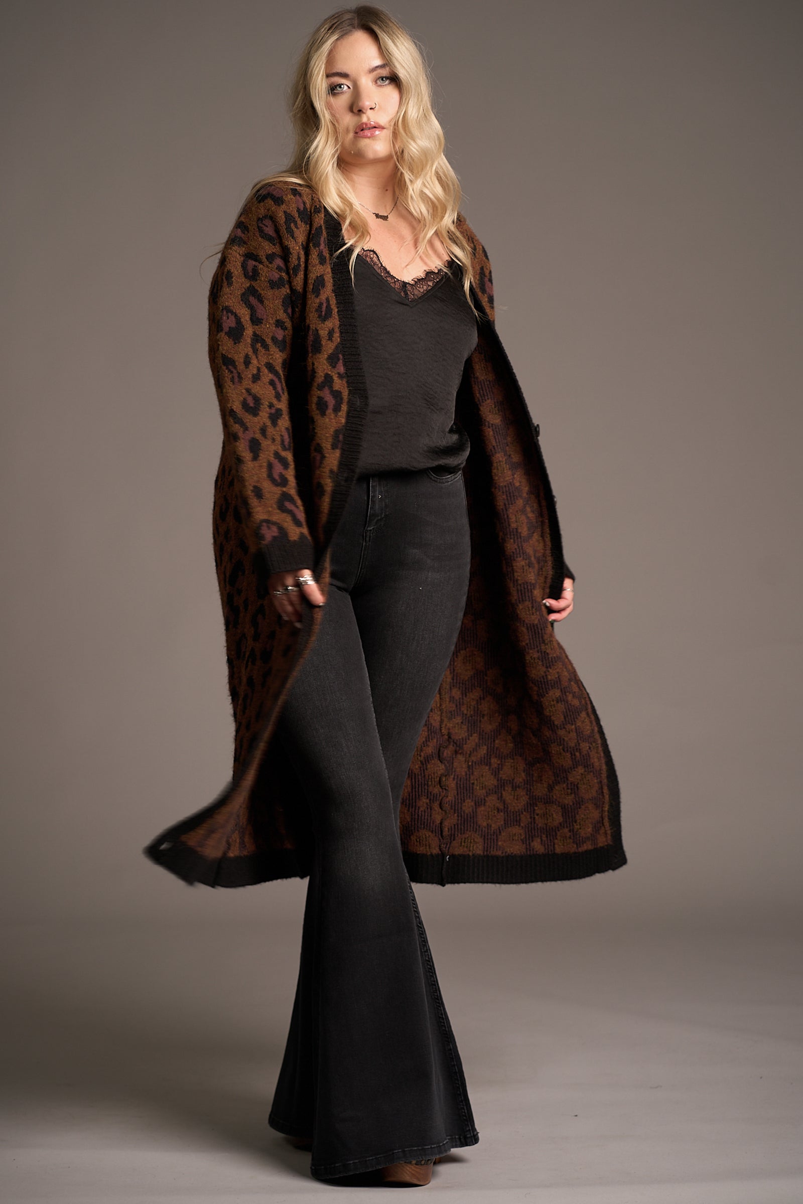 Love Bites Leopard Knit Cardigan | Alternative Knitwear | Little Lies