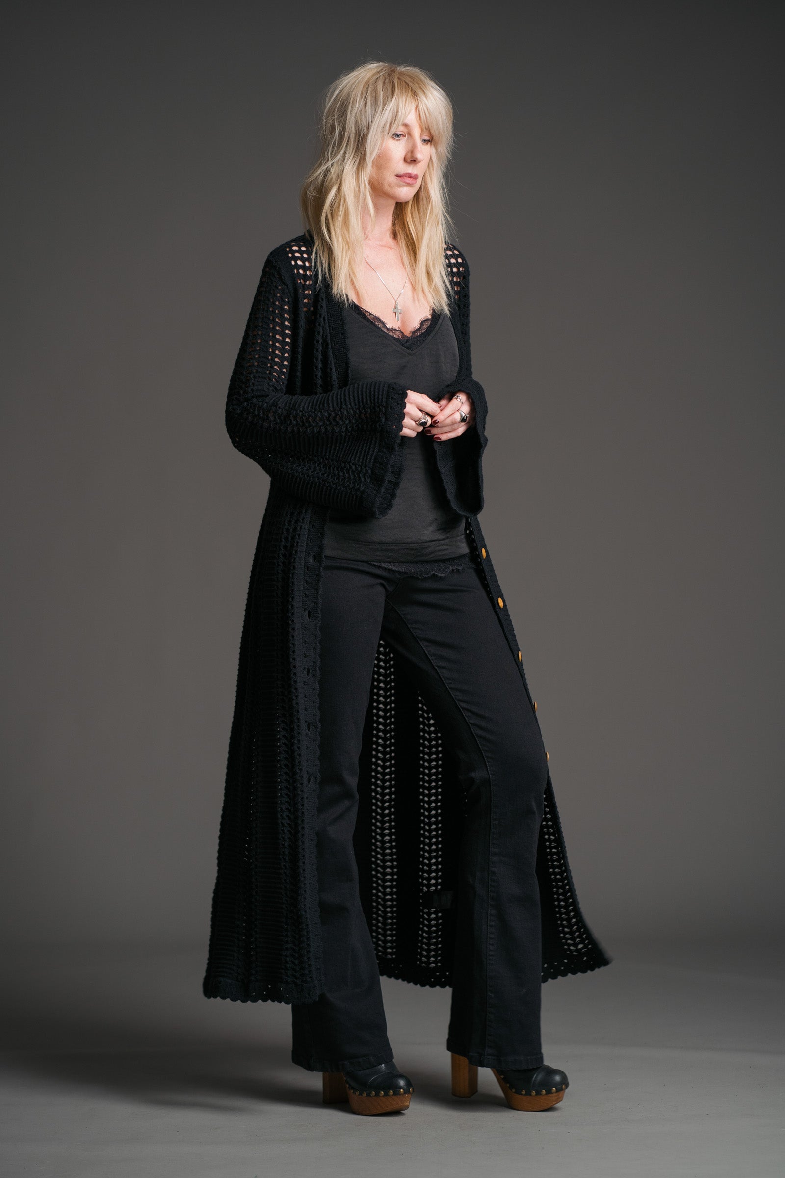 Marianne Black Knitted Maxi Dress