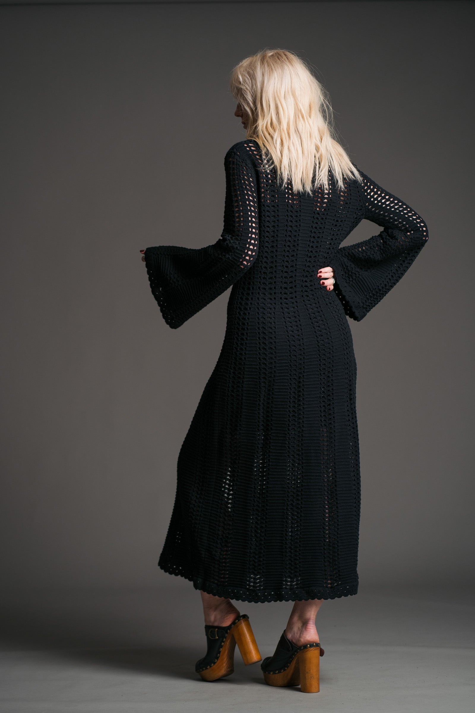 Marianne Black Knitted Maxi Dress