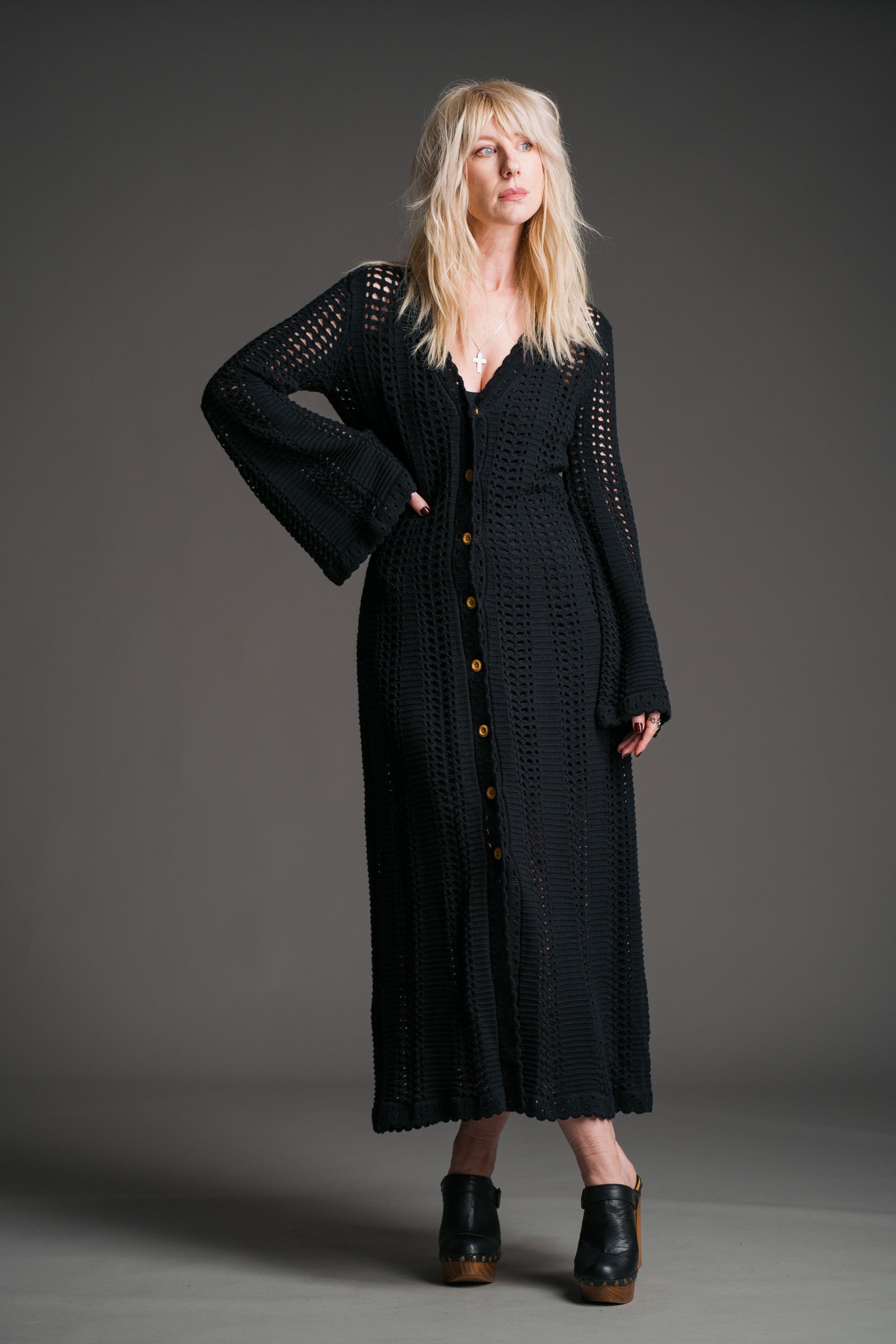 Marianne Black Knitted Maxi Dress