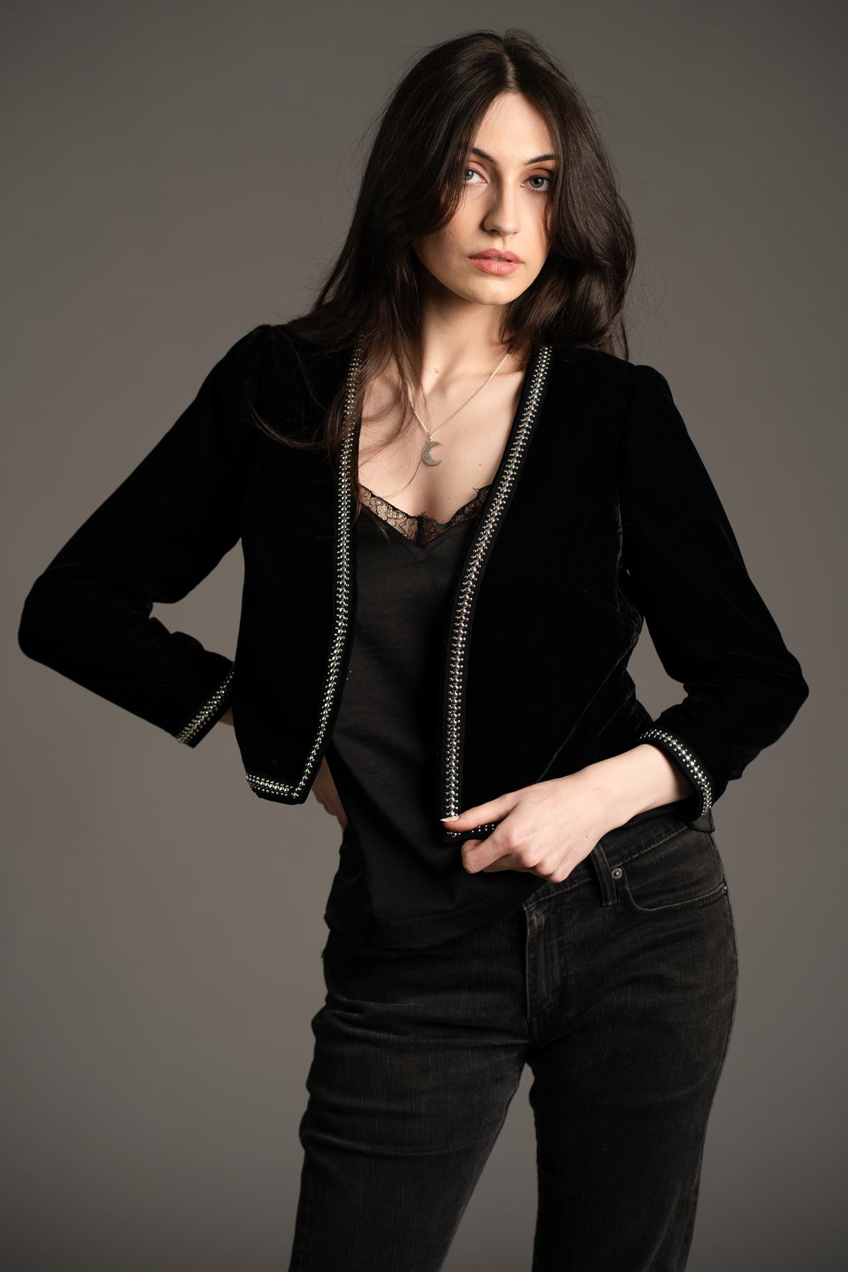 Metal Guru Studded Velvet Jacket