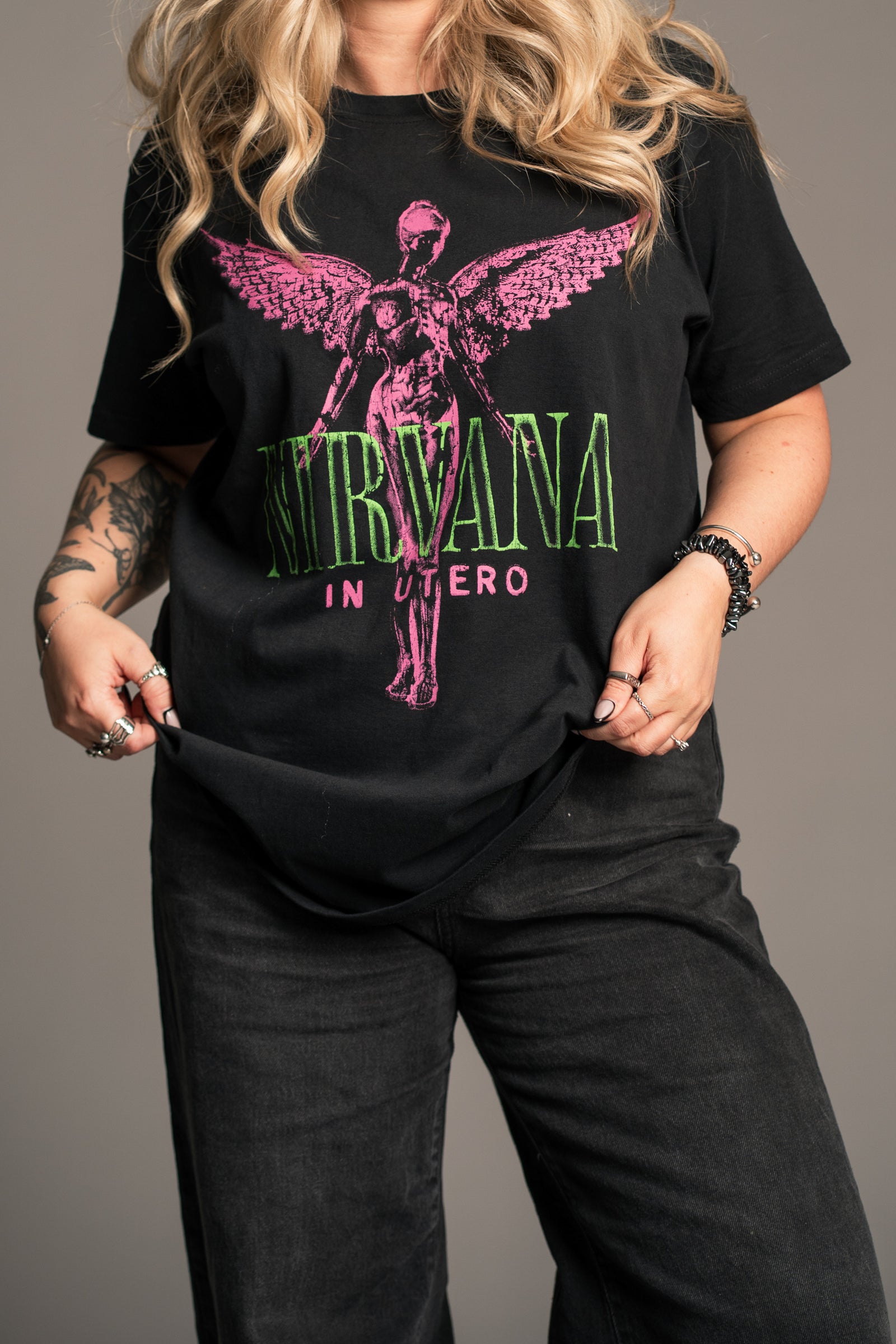 Nirvana In Utero Pink Band Tee