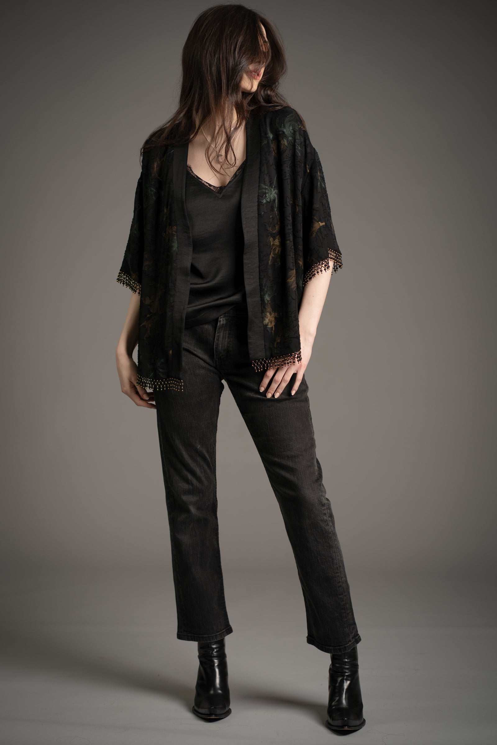 Ophelia Beaded Chiffon Kimono