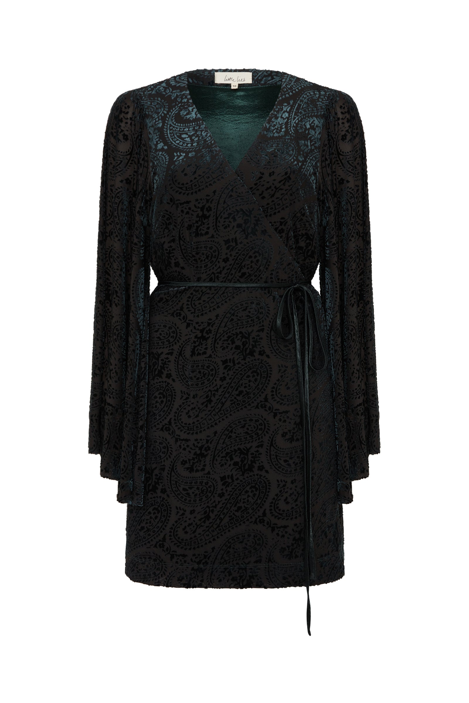 Siren Teal Devore Wrap Dress