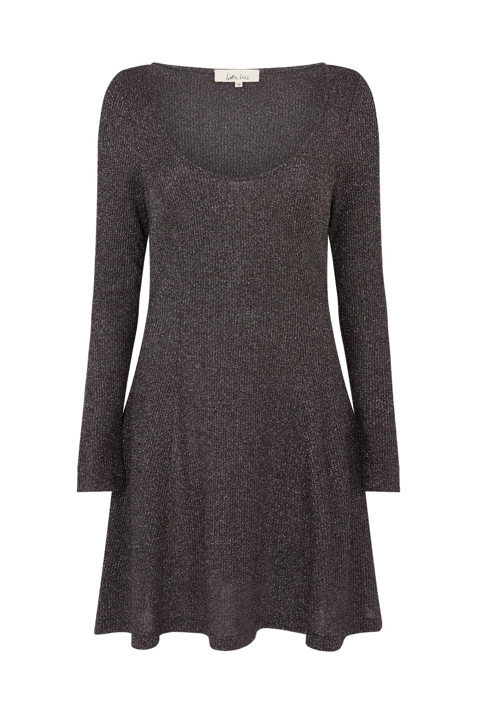 Sweet Jane Gunmetal Shimmer Mini Dress