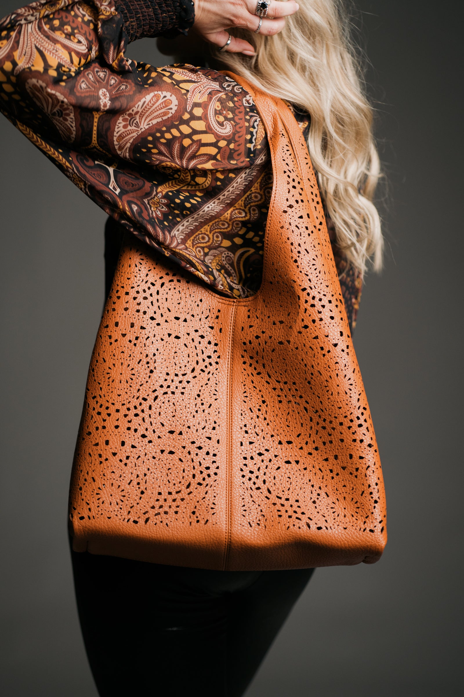 Penny Lane Laser Cut Slouch Bag