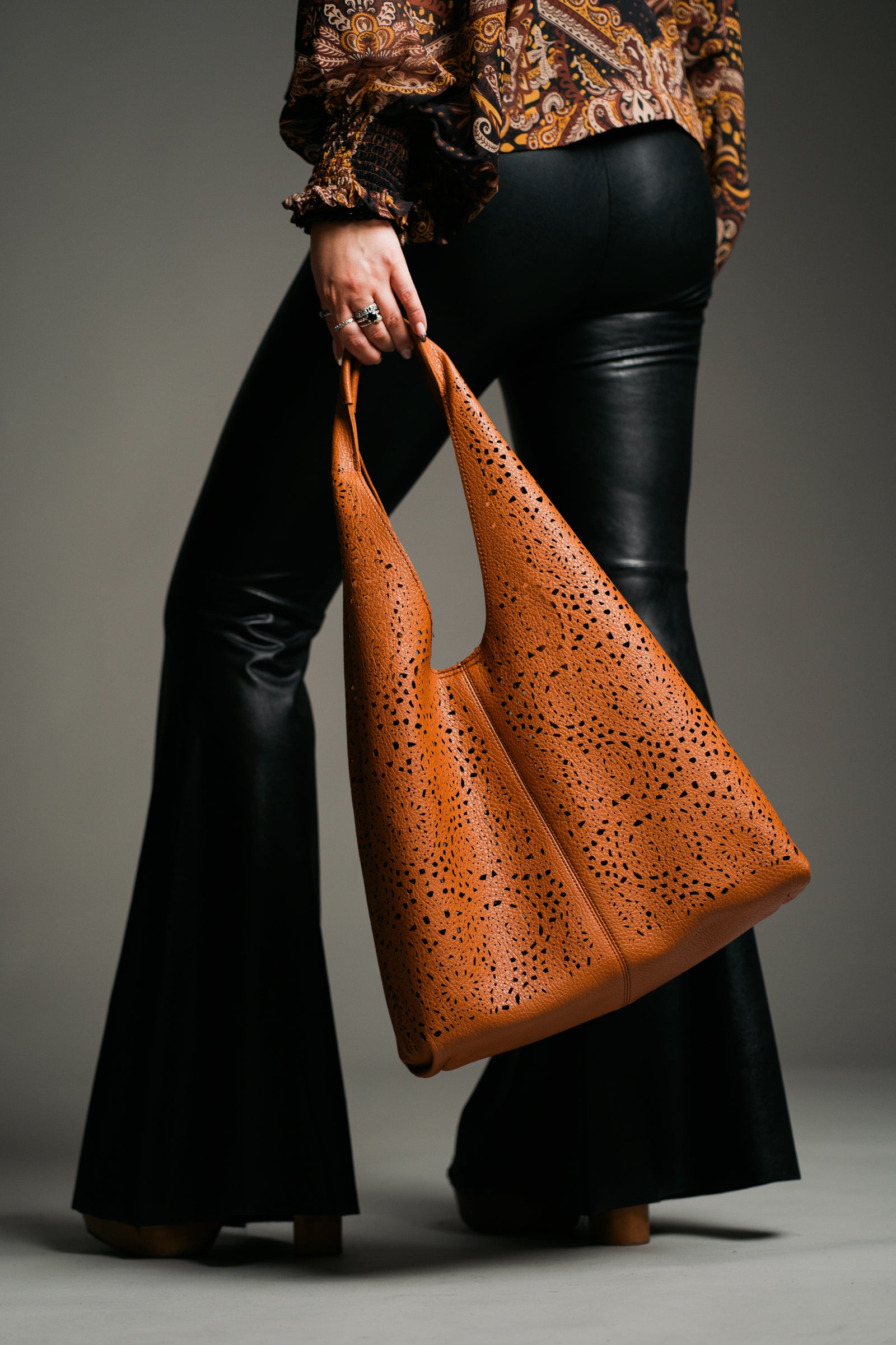 Penny Lane Laser Cut Slouch Bag