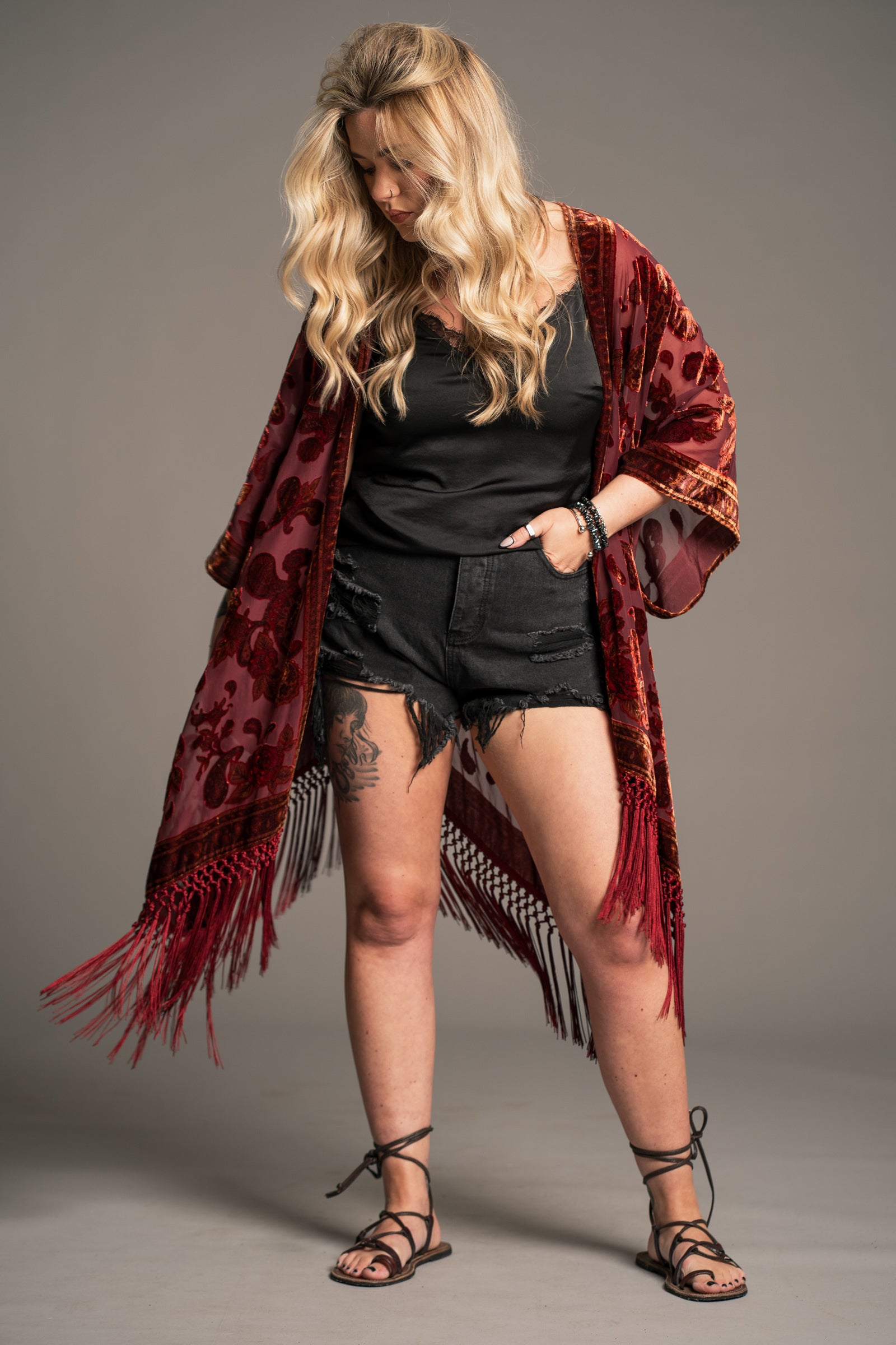 Stevie Paisley Devore Kimono