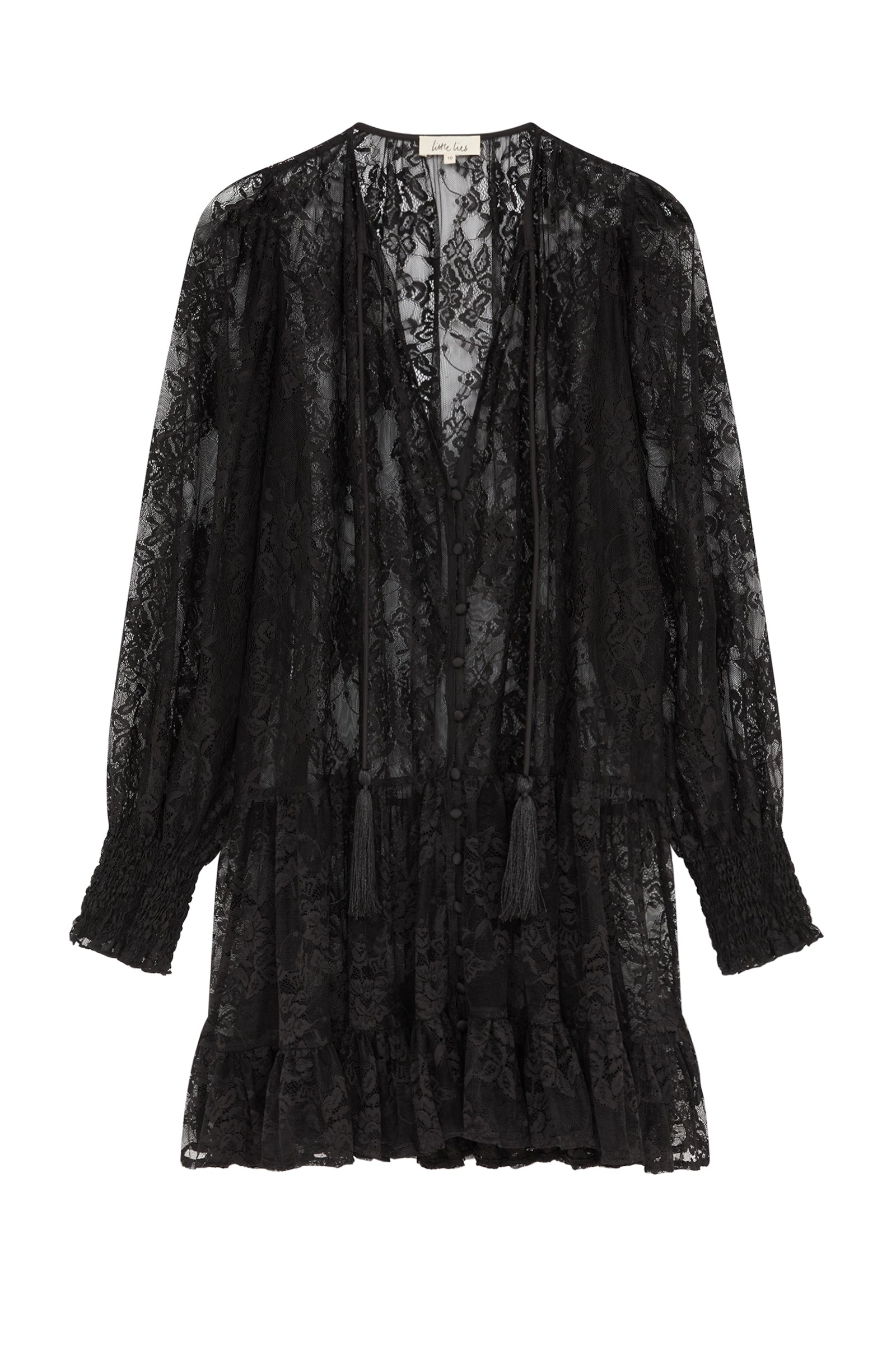 Rhiannon Black Lace Smock Dress