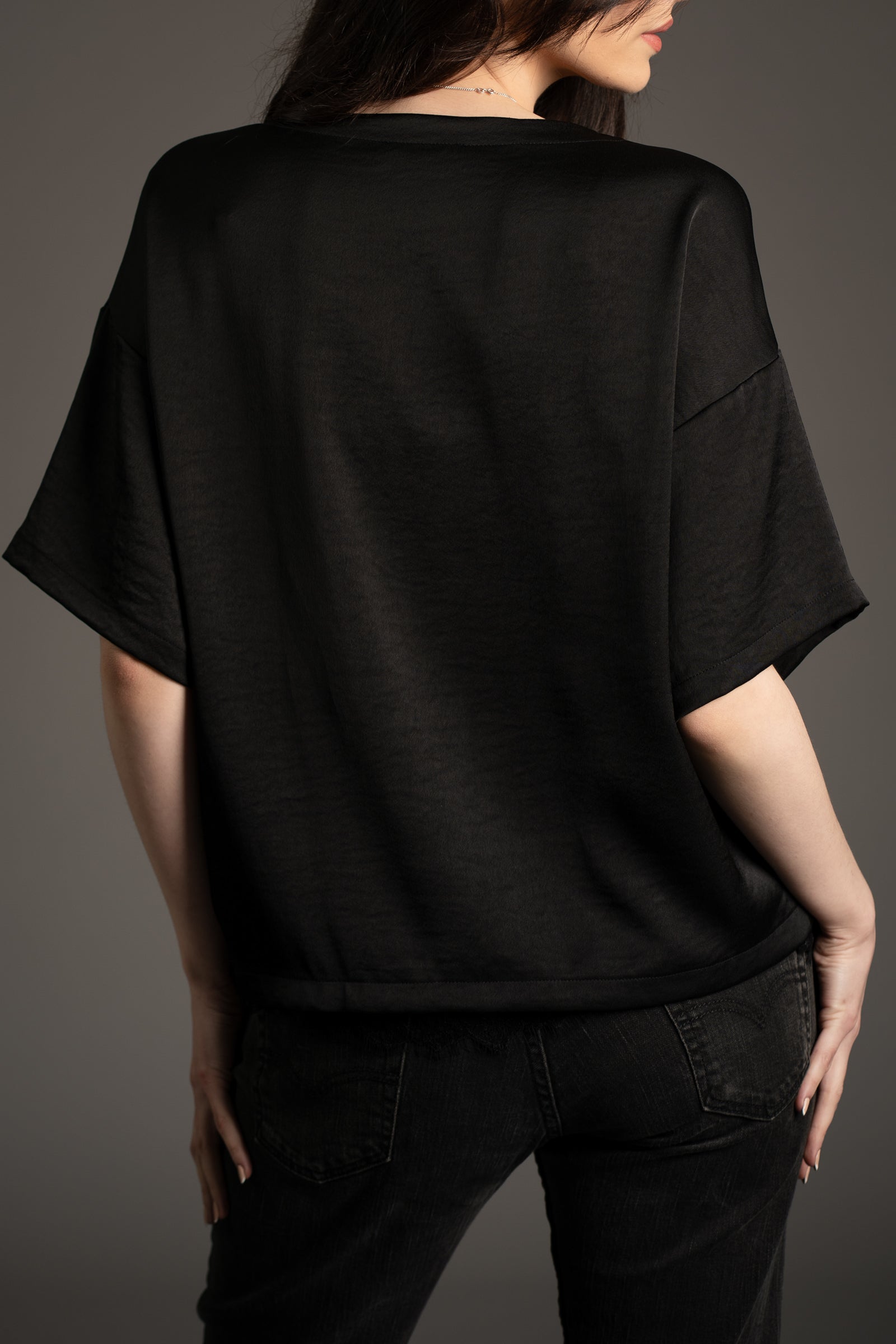 Roxy Lace Trim Satin Tee