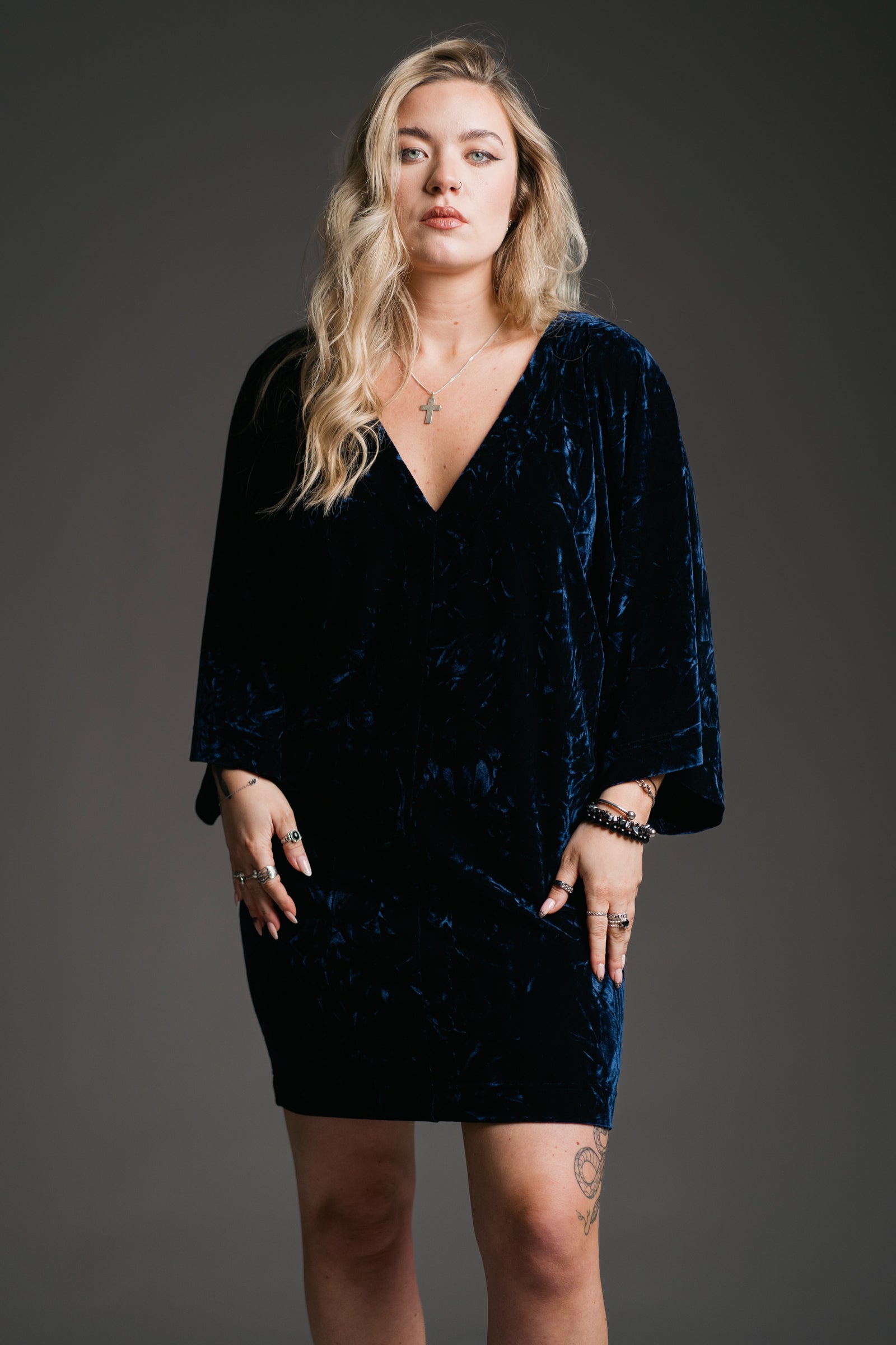 Rumours Midnight Velvet Mini Dress