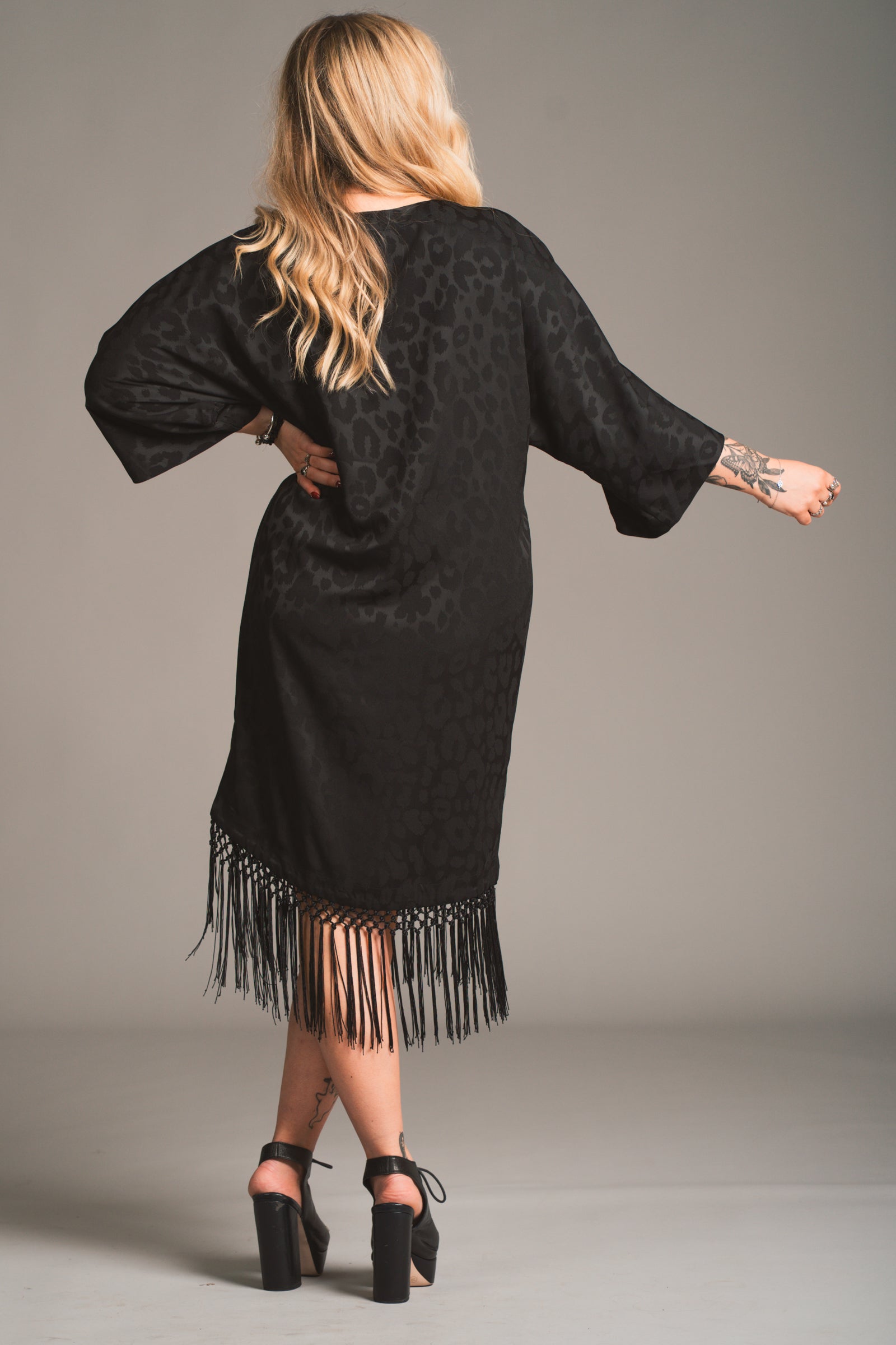 Sweet Emotion Fringed Kimono Dress 
