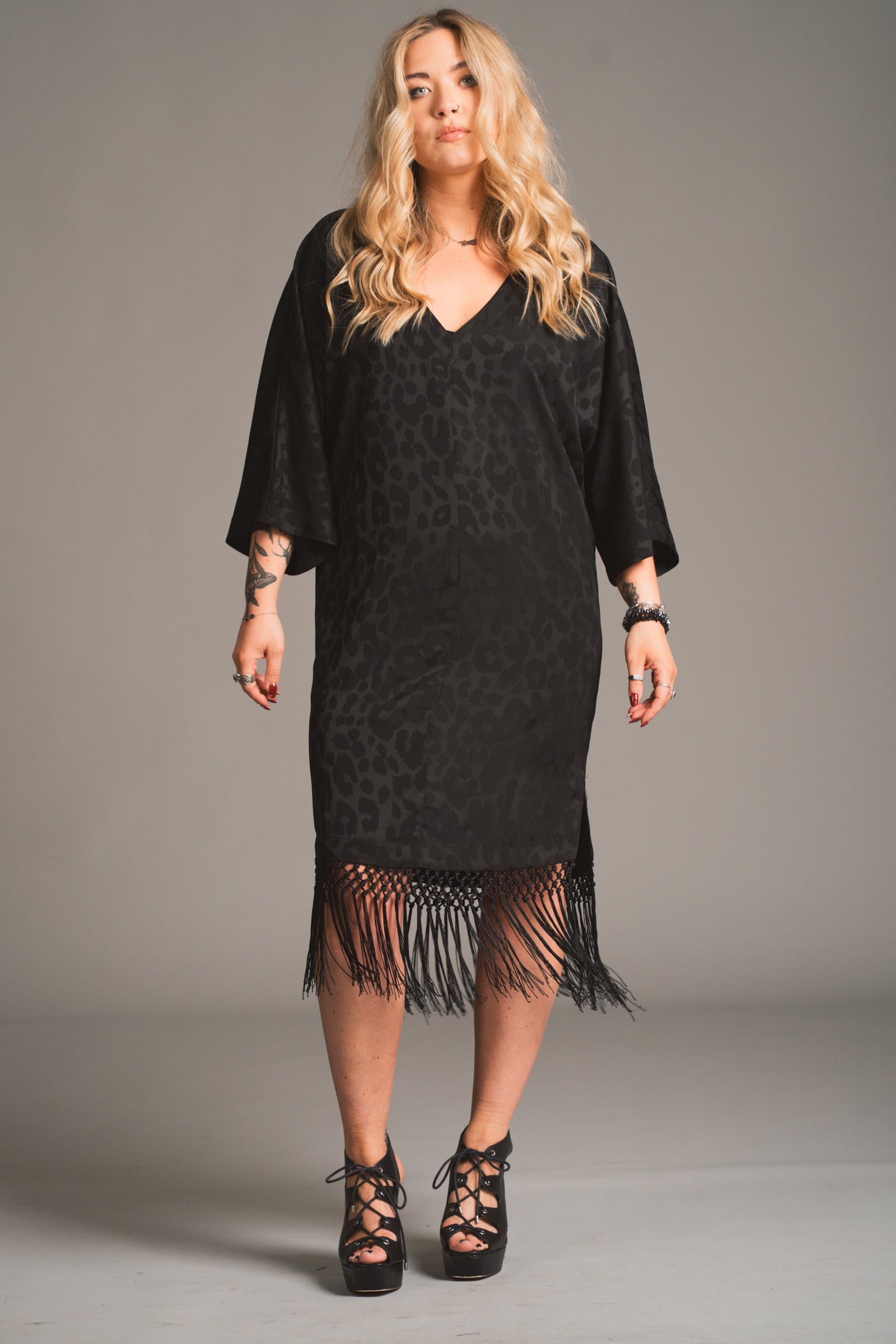 Sweet Emotion Fringed Kimono Dress 